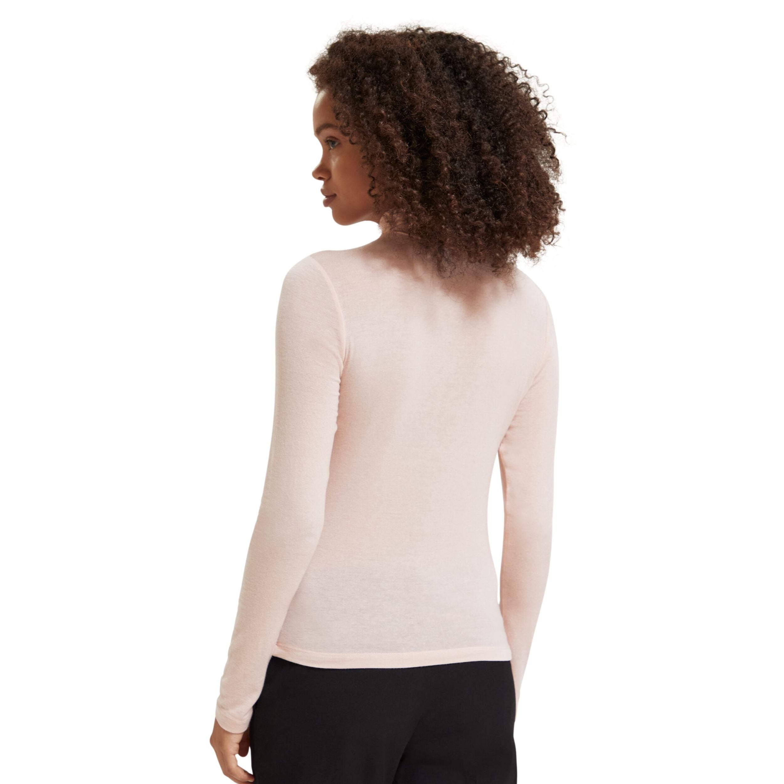 Scotch&Soda Haut rose pâle à col roulé et manches longues