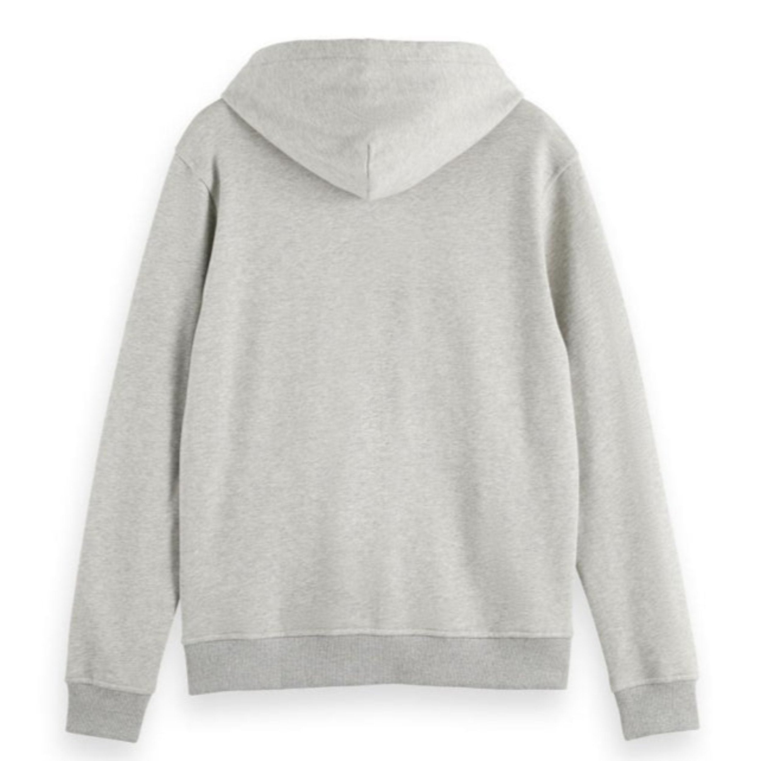 Grey Melange Essential Logo Badge Zip-Through Hoodie