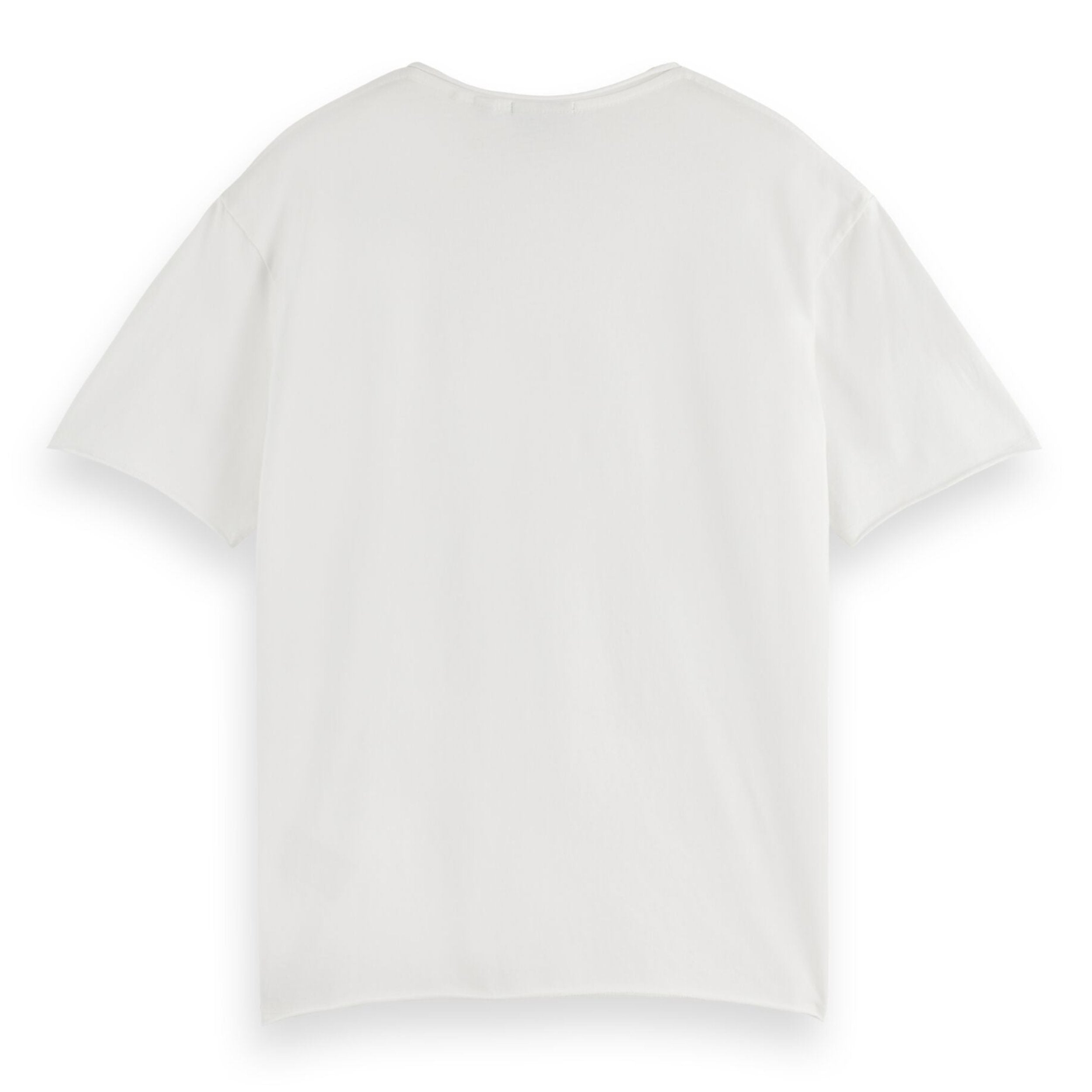 White Relaxed Fit Raw Edge T-Shirt