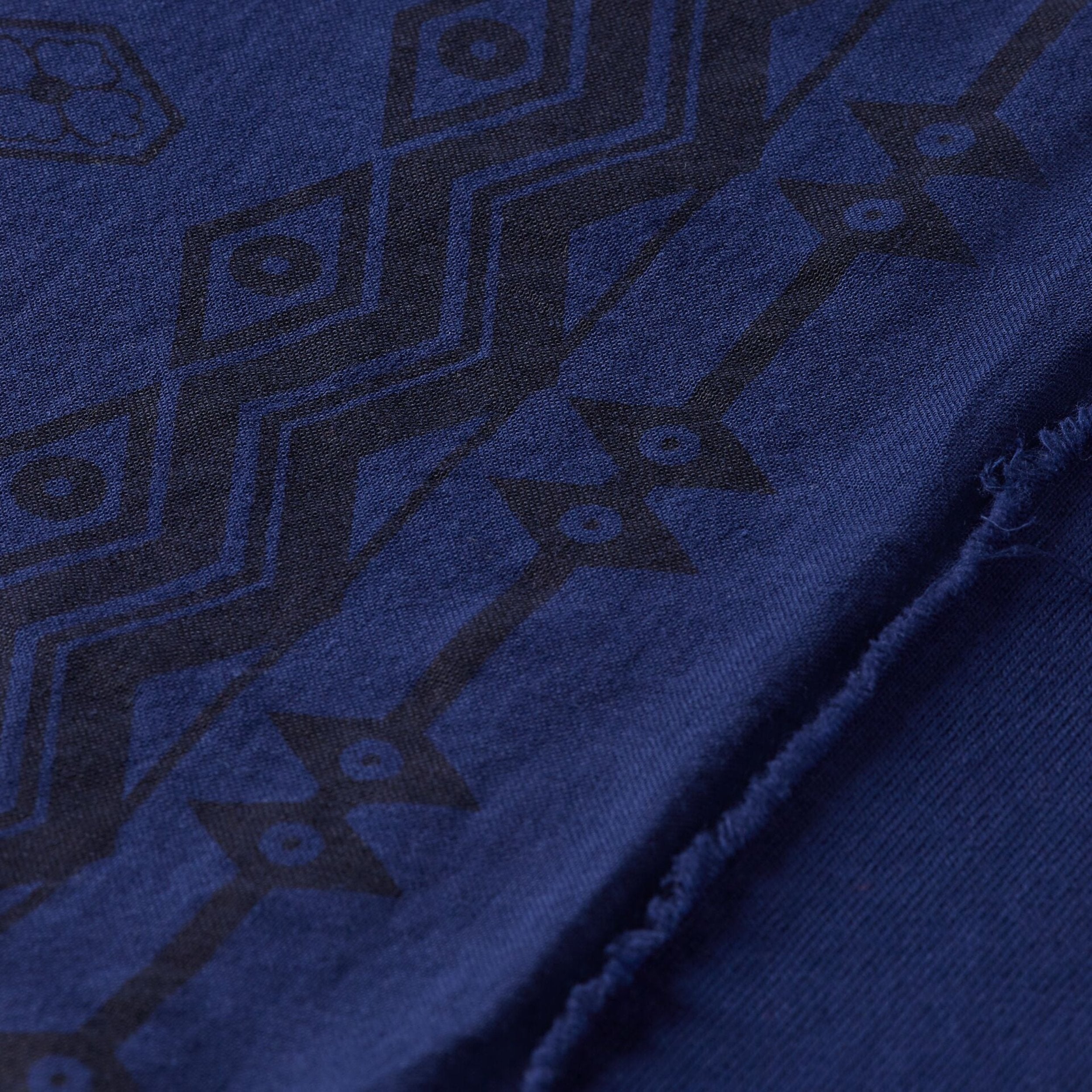 Ink Blue Relaxed Fit Applique Artwork T-Shirt