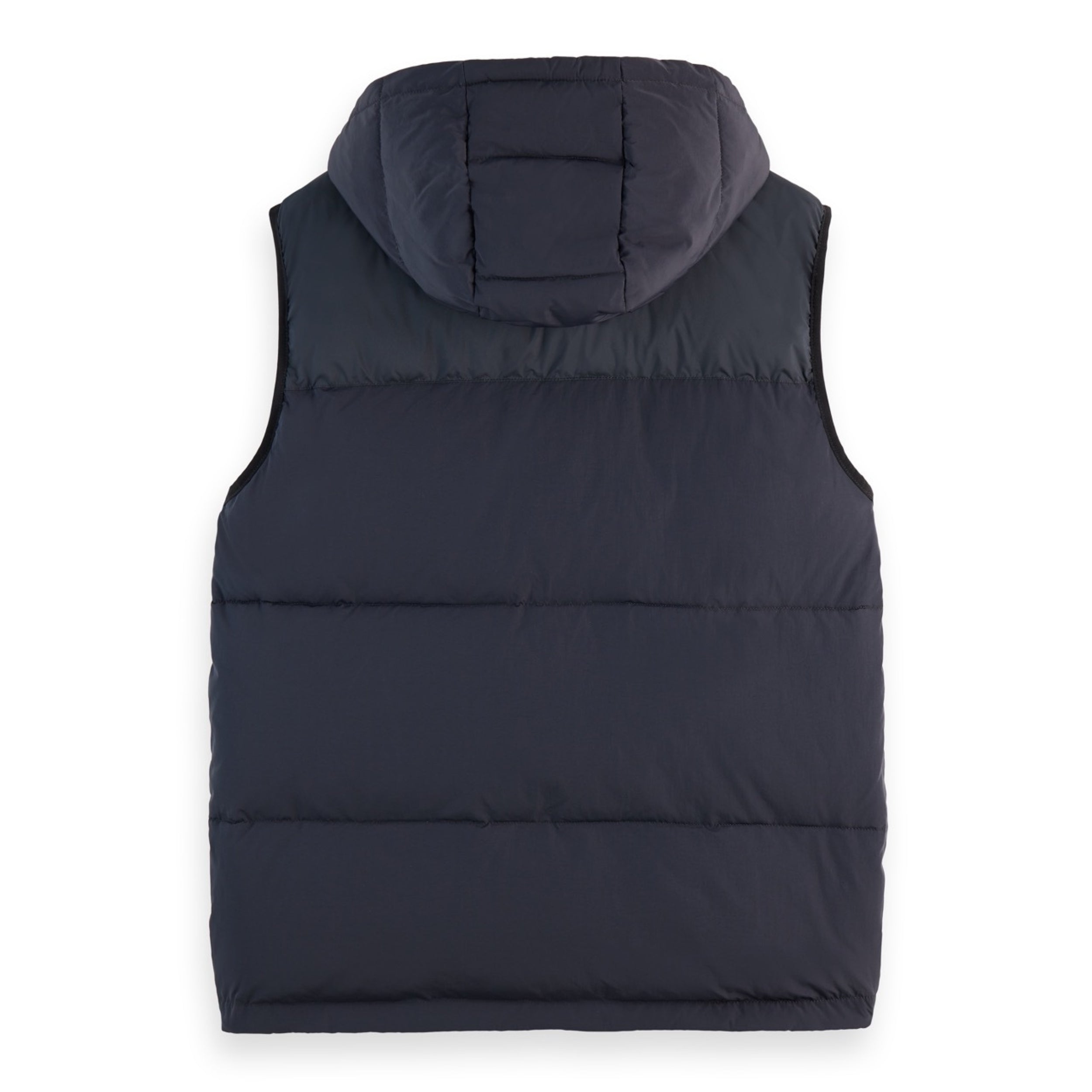 Black Quilted Hooded Vest