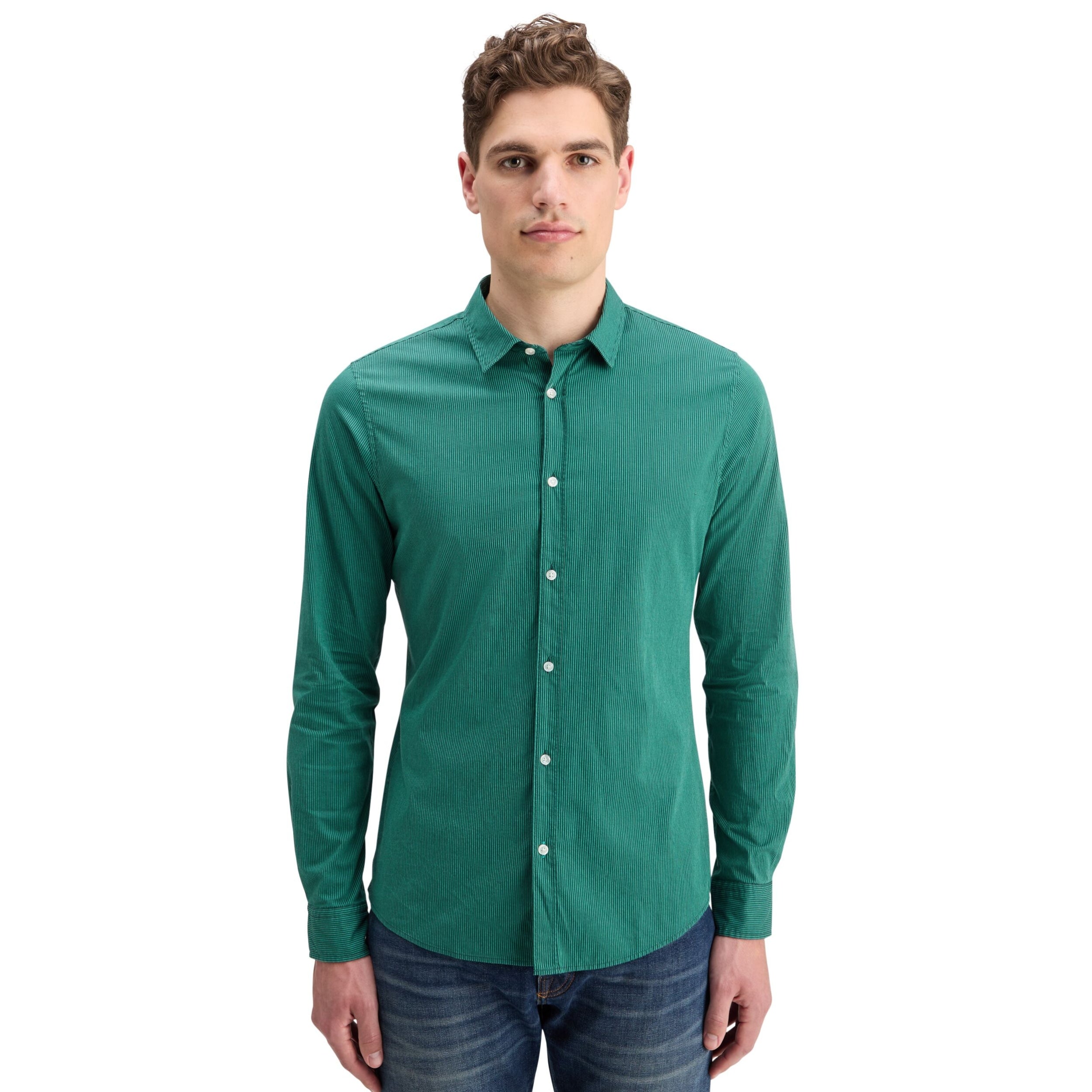 Green Stripe Essential Poplin Stripe
