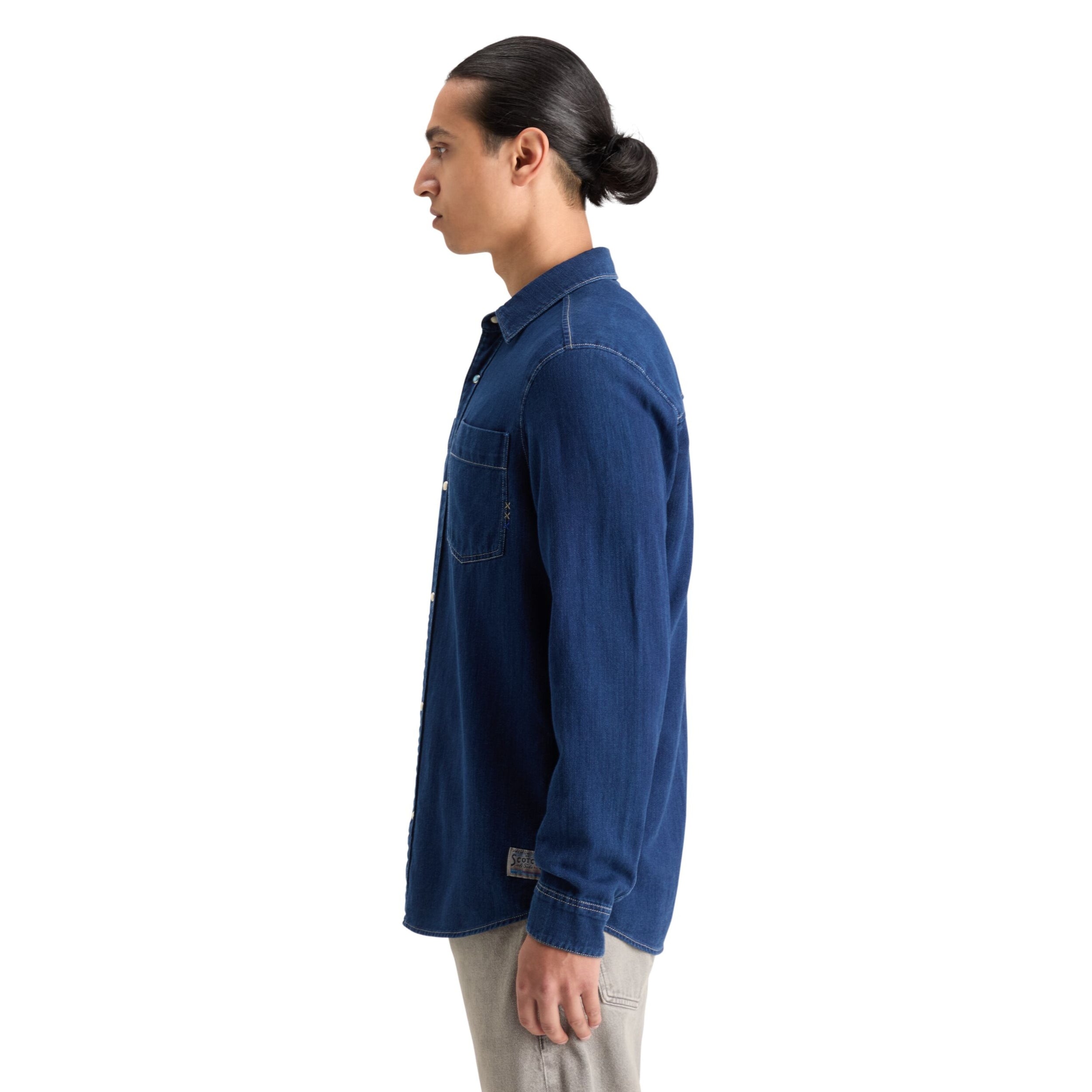 Indigo Regular Fit Premium Indigo Twill Washed Shirt