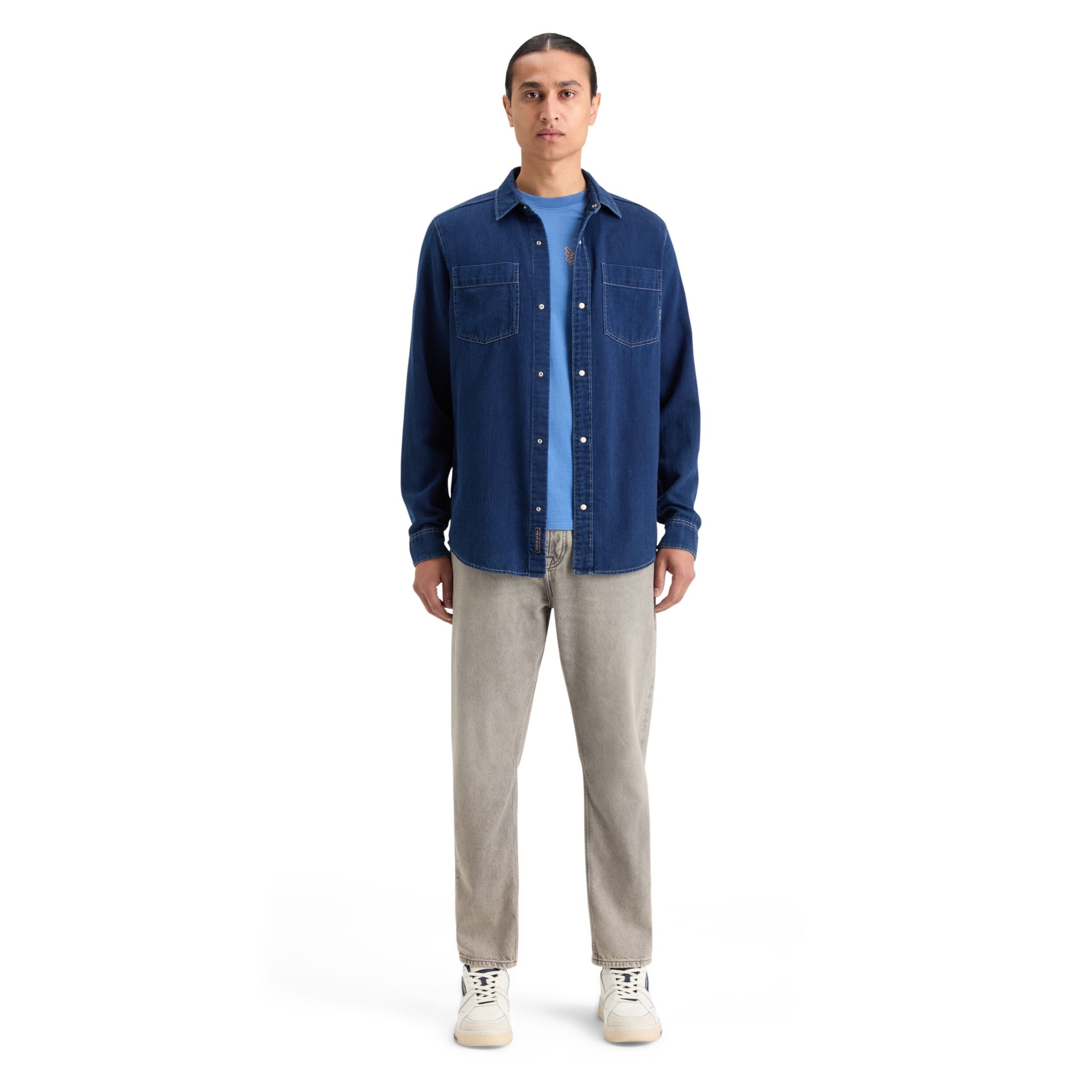 Indigo Regular Fit Premium Indigo Twill Washed Shirt