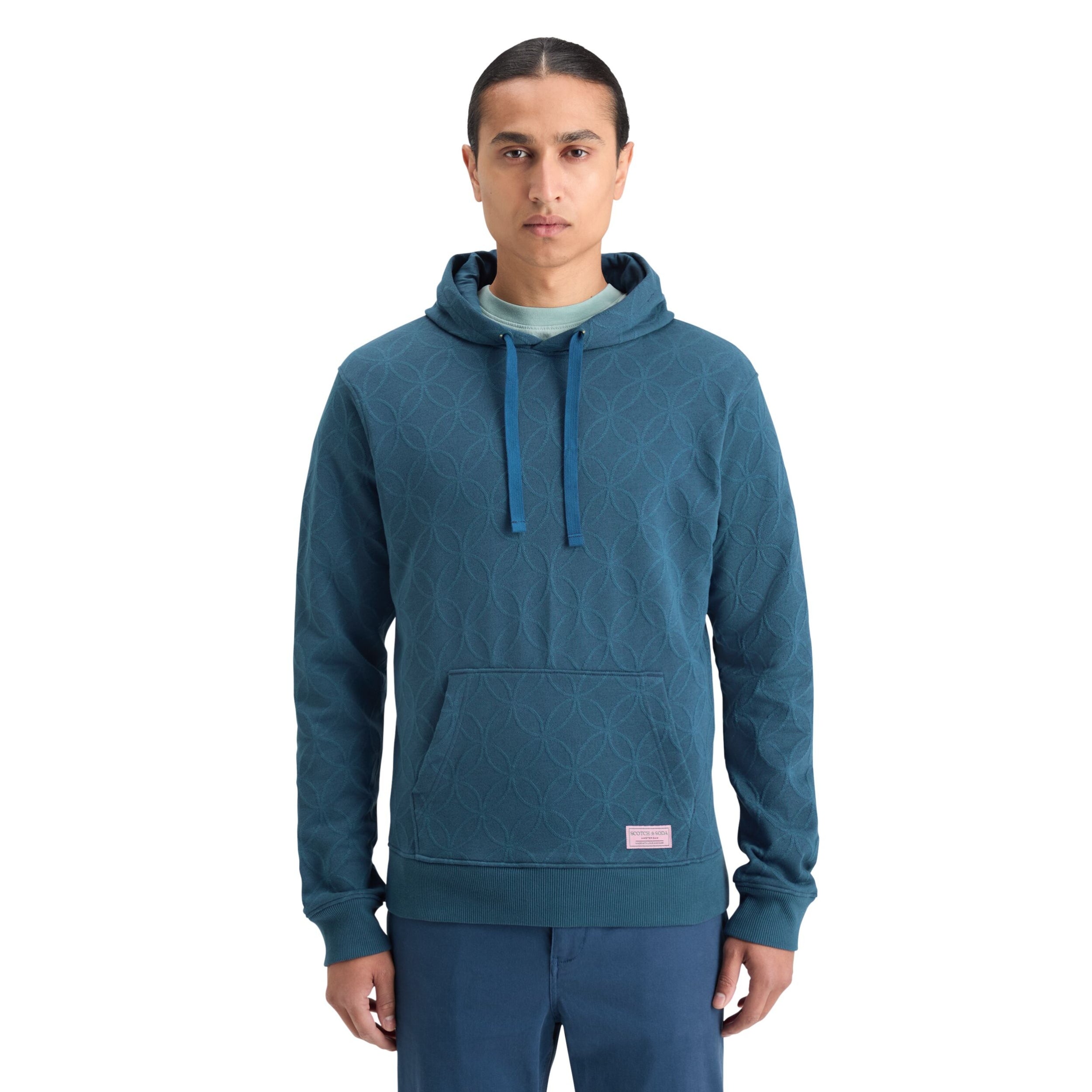 Heritage Blue Jacquard Terry Hoodie