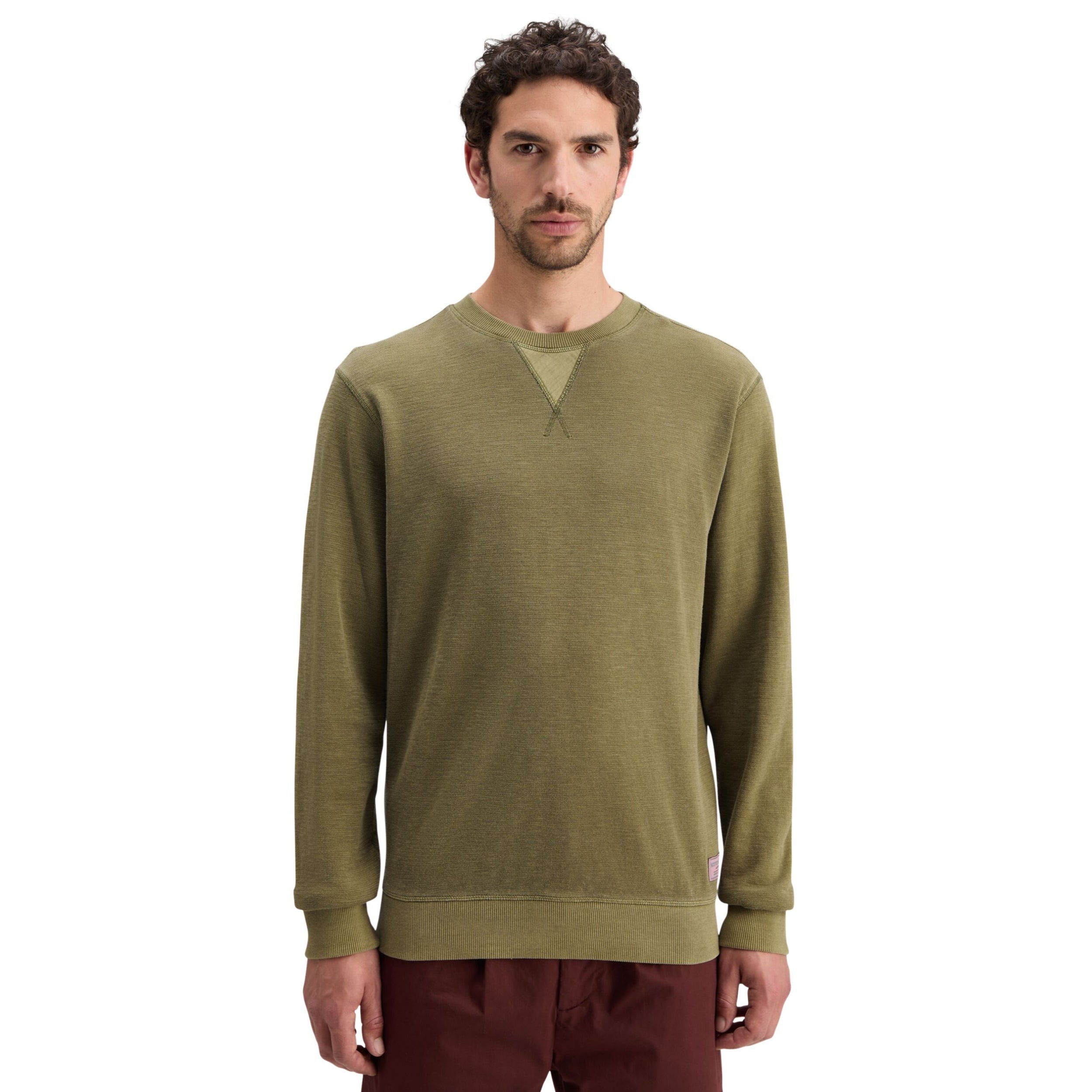 Moss Green Garment Dyed Structured Sweatshirt