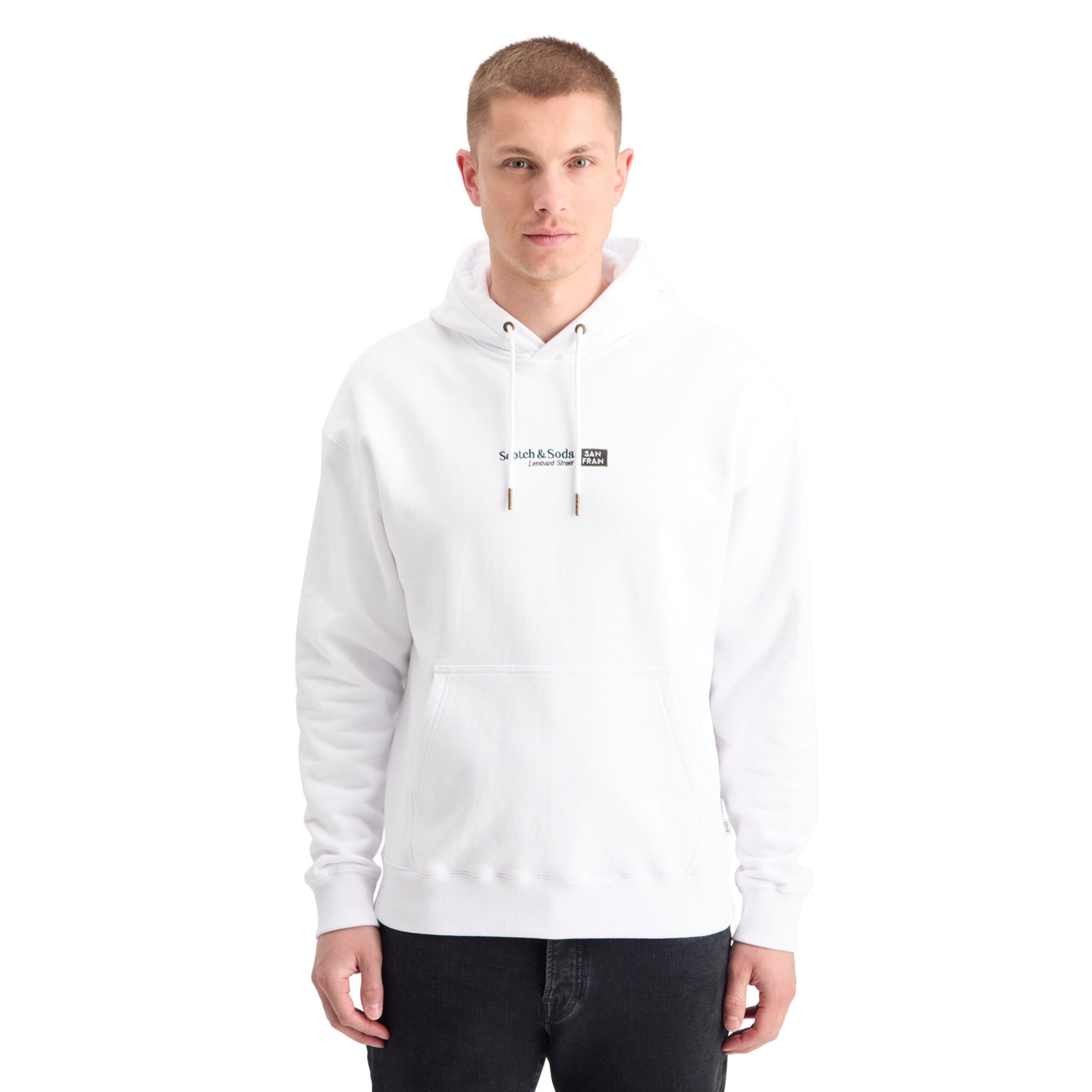 White Relaxed Fit Artwork Hoodie