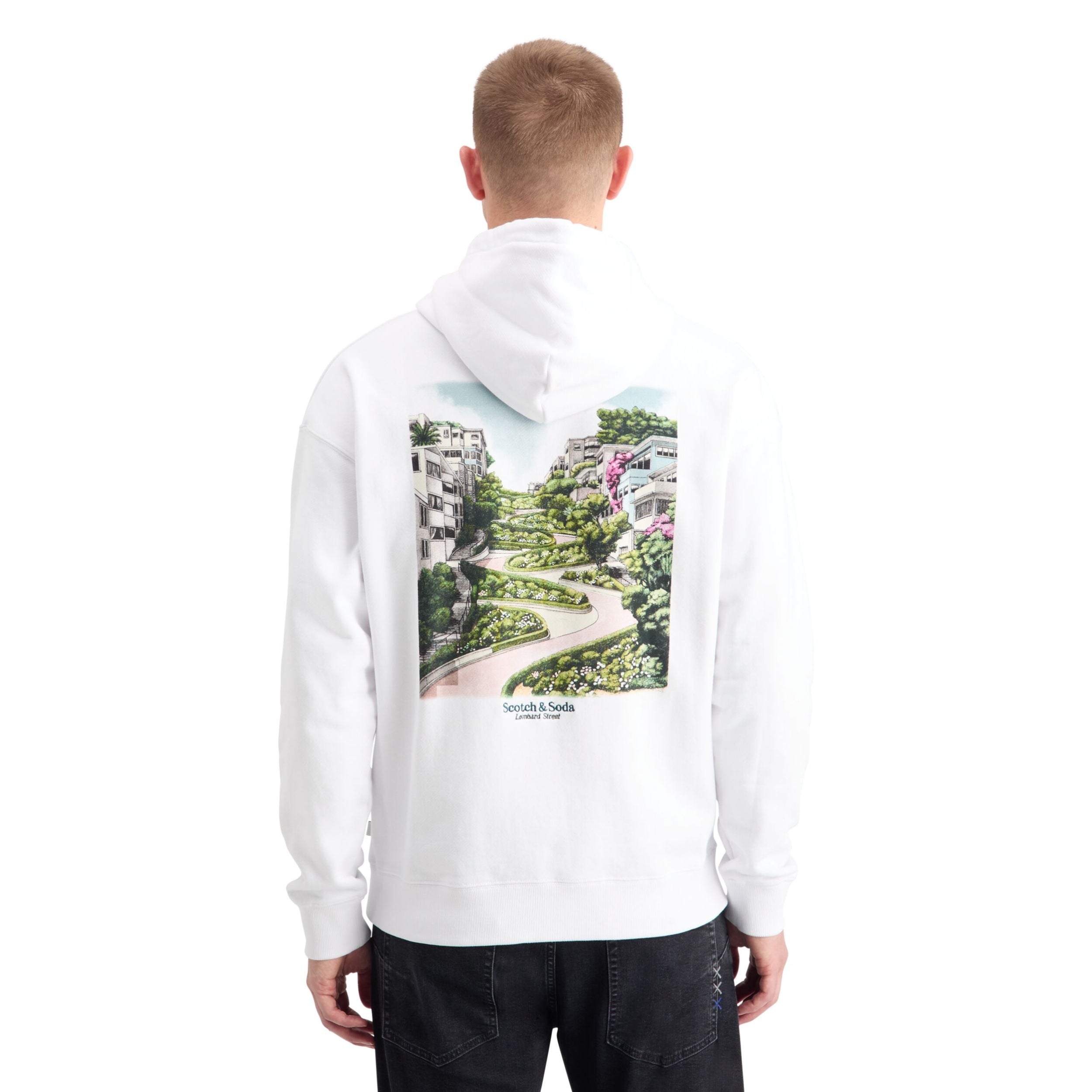 White Relaxed Fit Artwork Hoodie