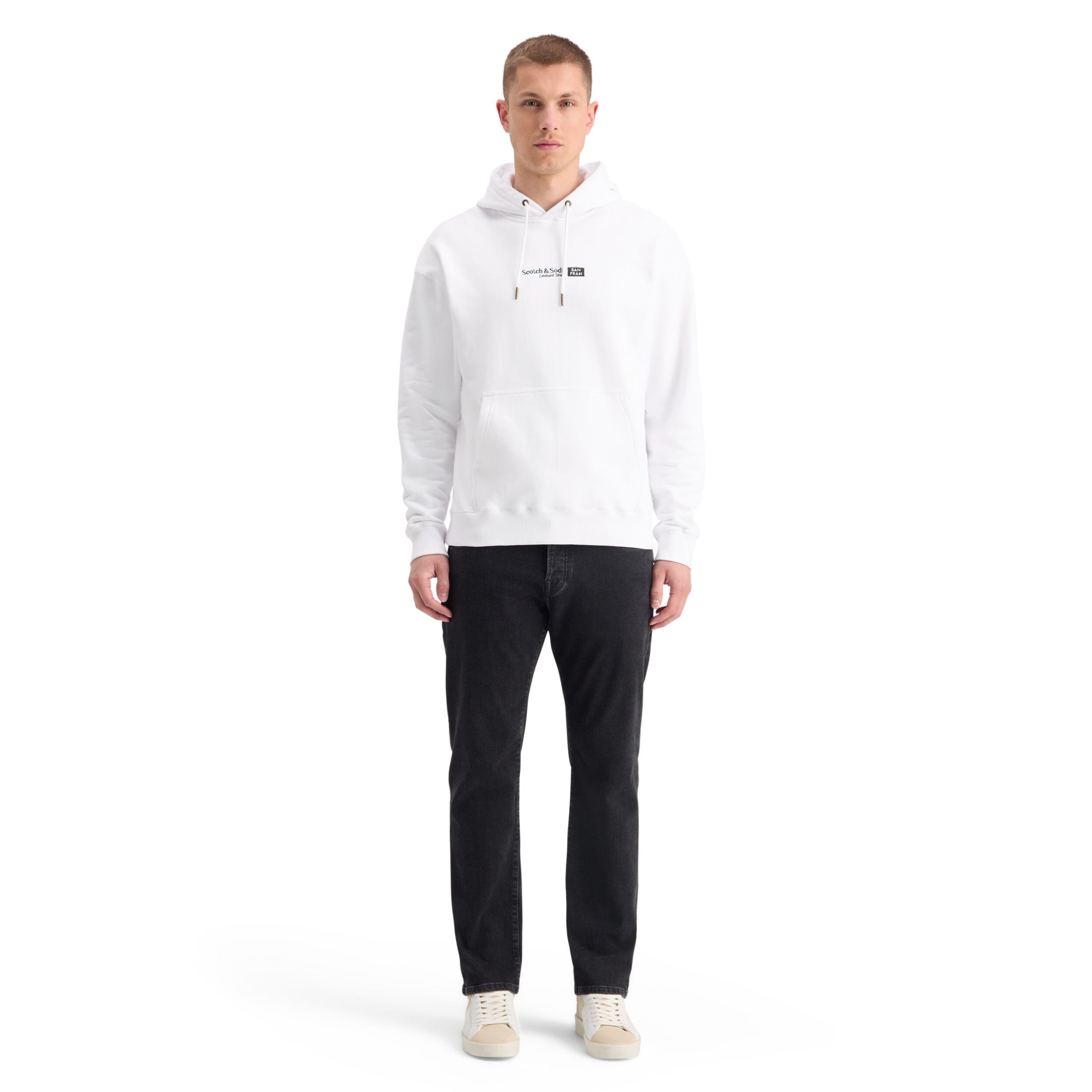 White Relaxed Fit Artwork Hoodie