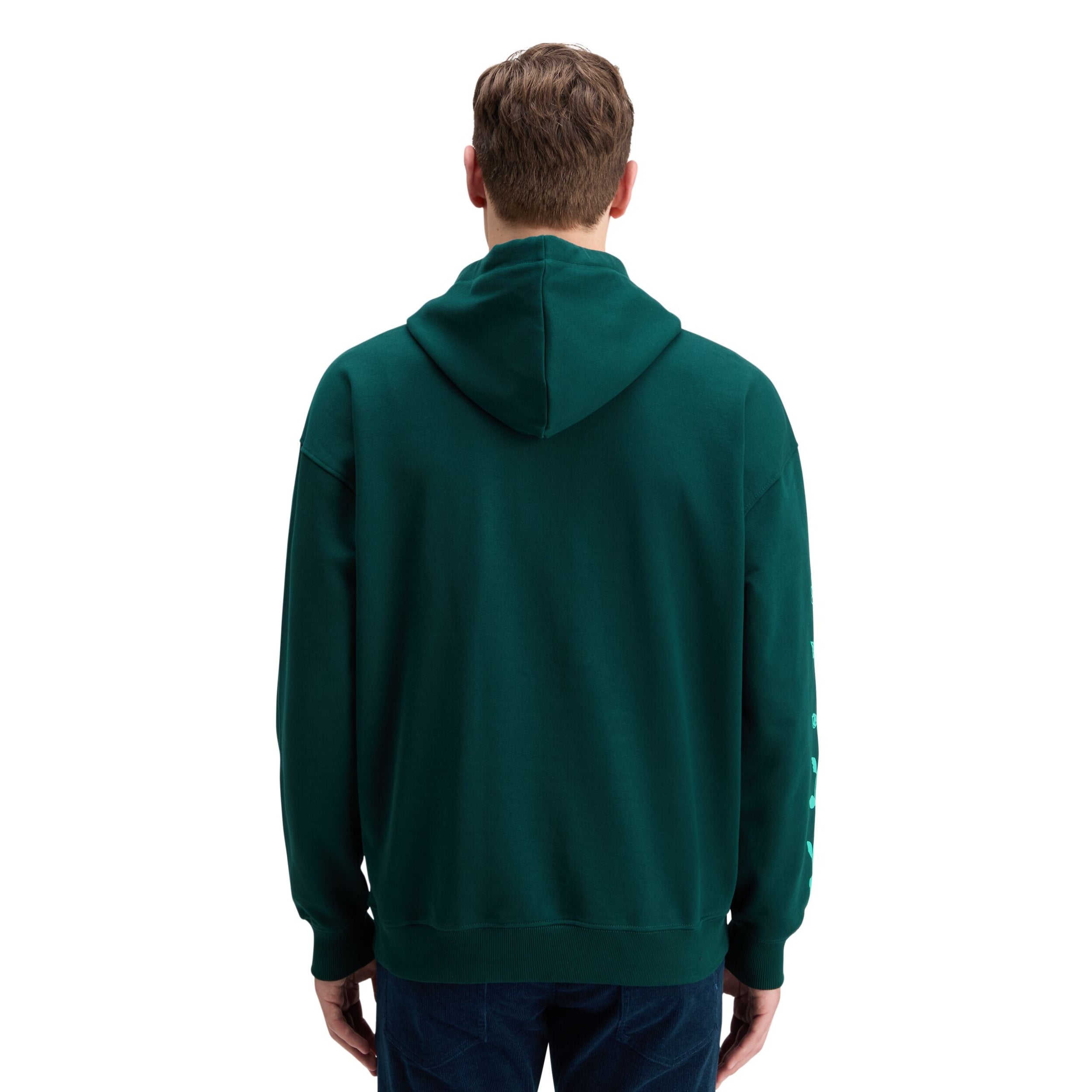 Cypress Green Loose Fit Artwork Hoodie