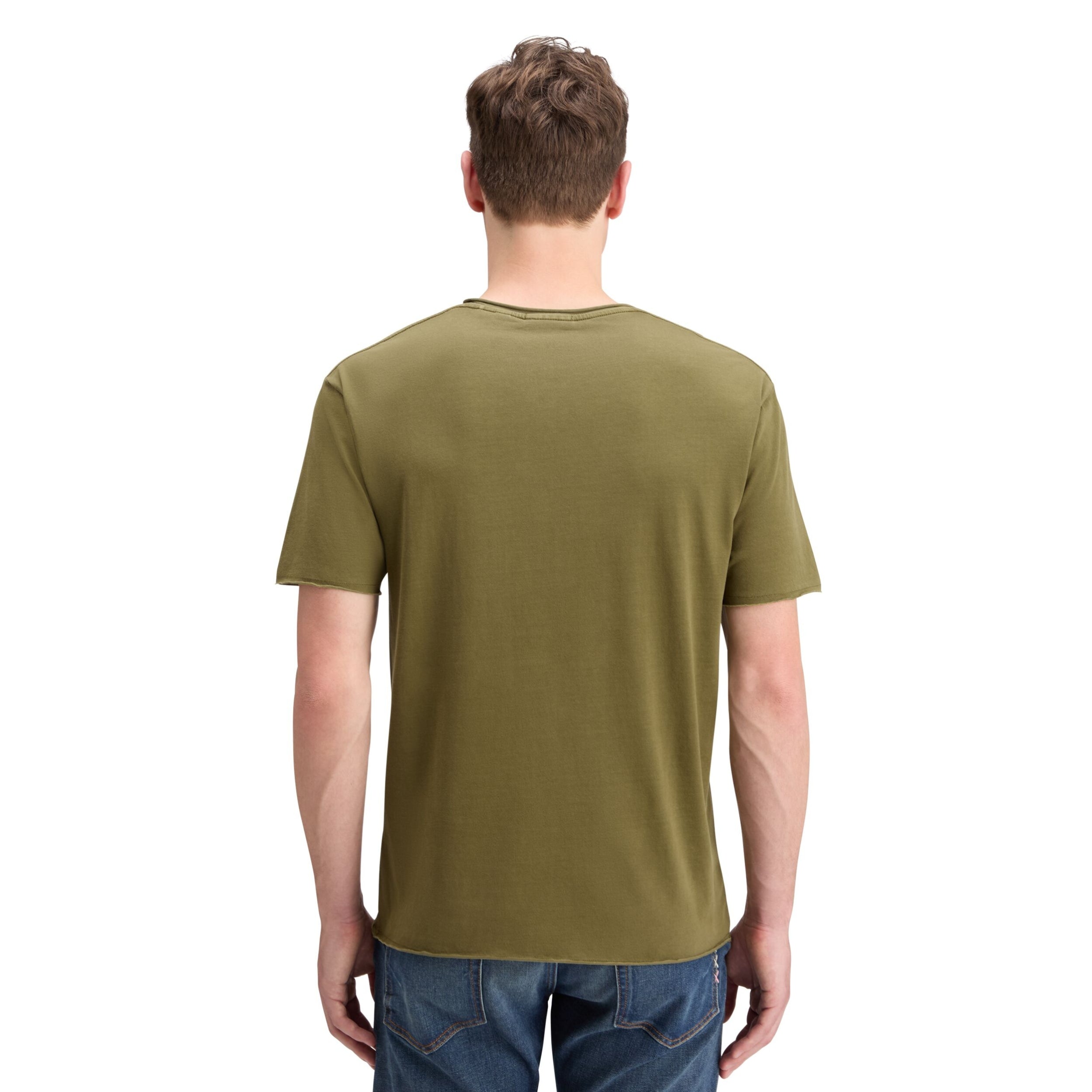 Moss Green Raw Edge Garment Dye T-Shirt