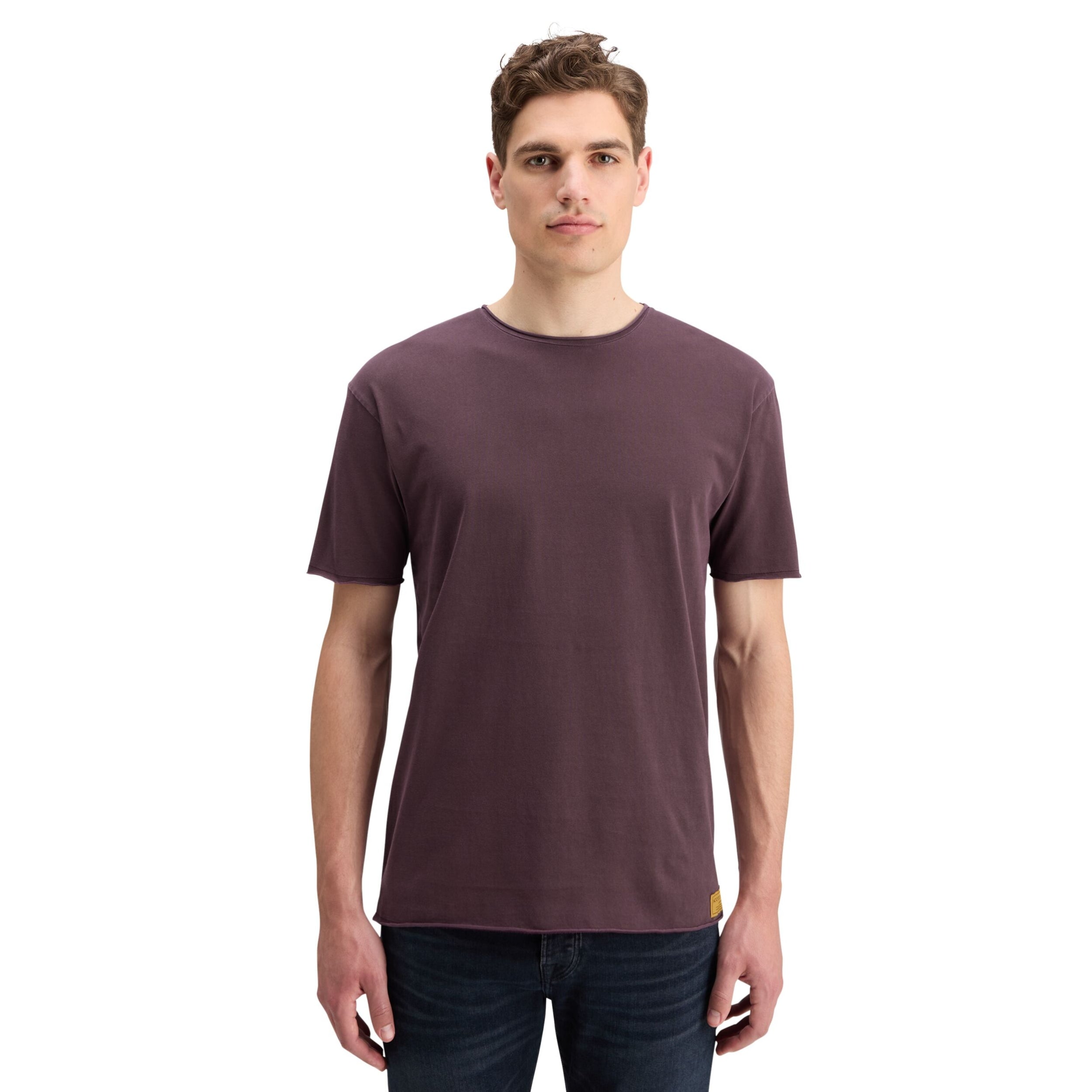 Berry Raw Edge Garment Dye T-Shirt