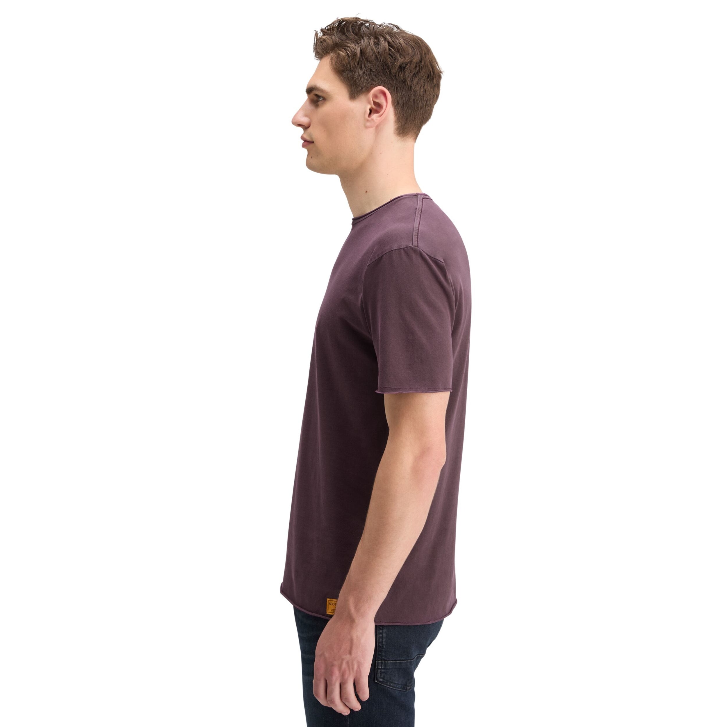 Berry Raw Edge Garment Dye T-Shirt