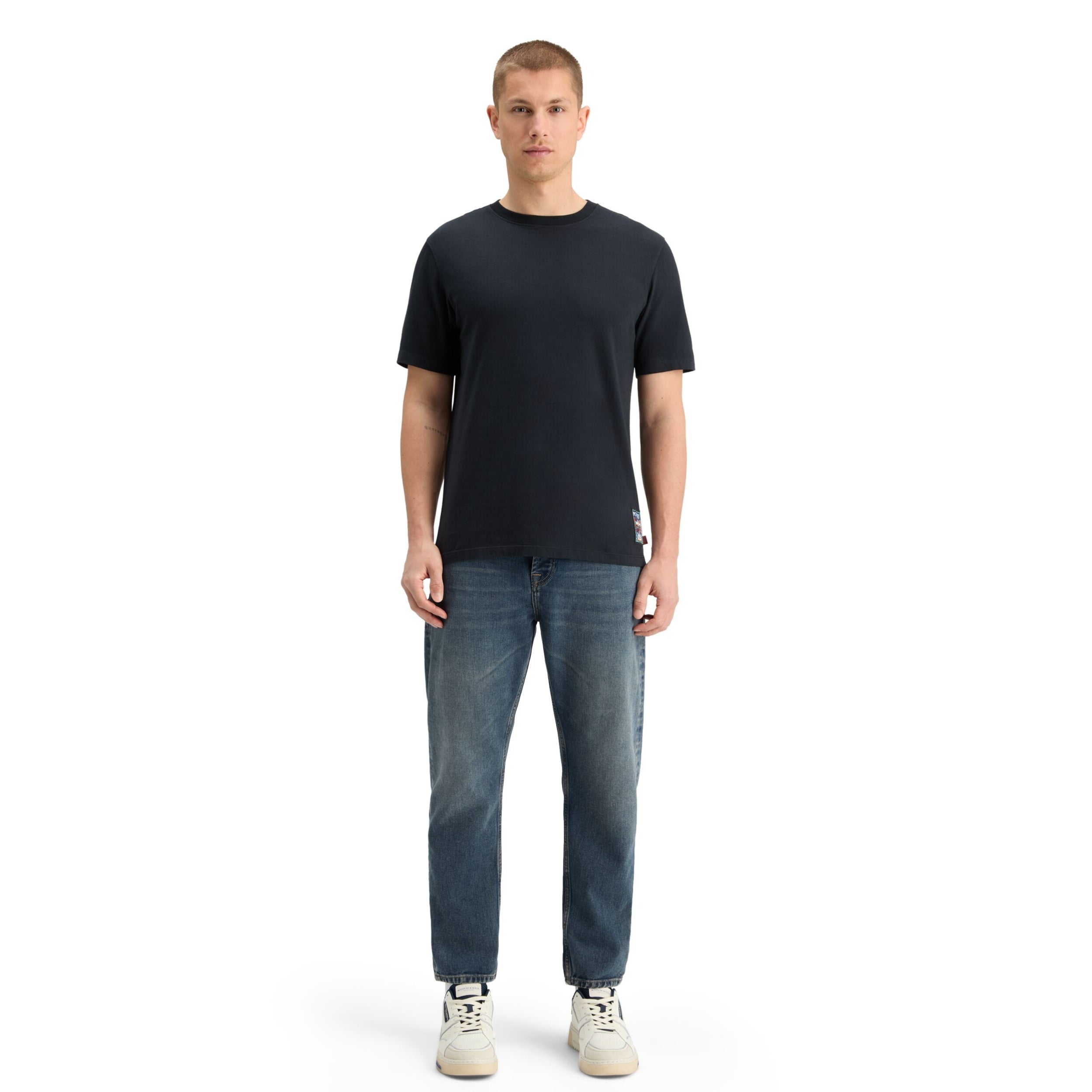 Black Regular Fit Front Back Artwork T-Shirt