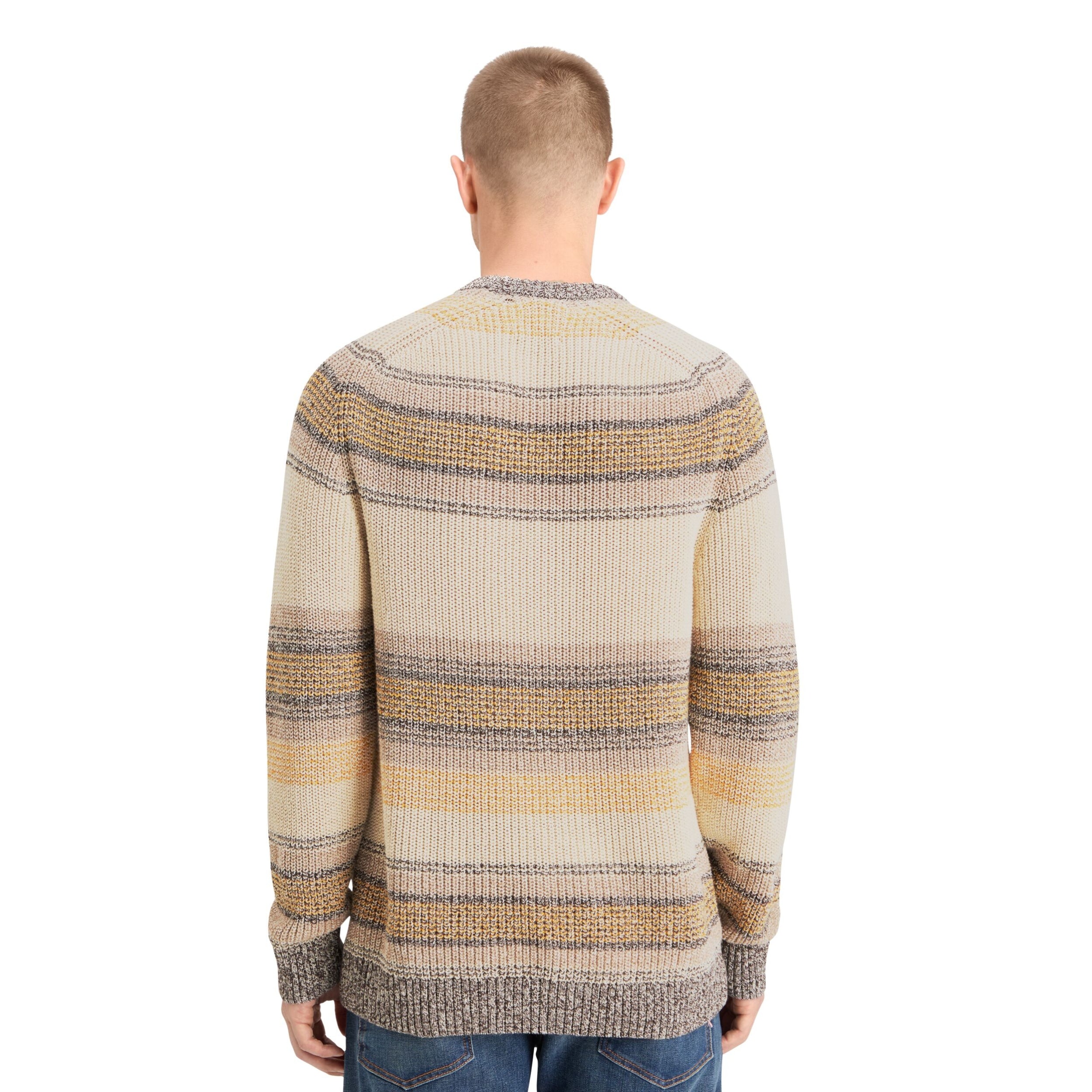 Brown Stripe Gradient Cotton Stripes Sweater