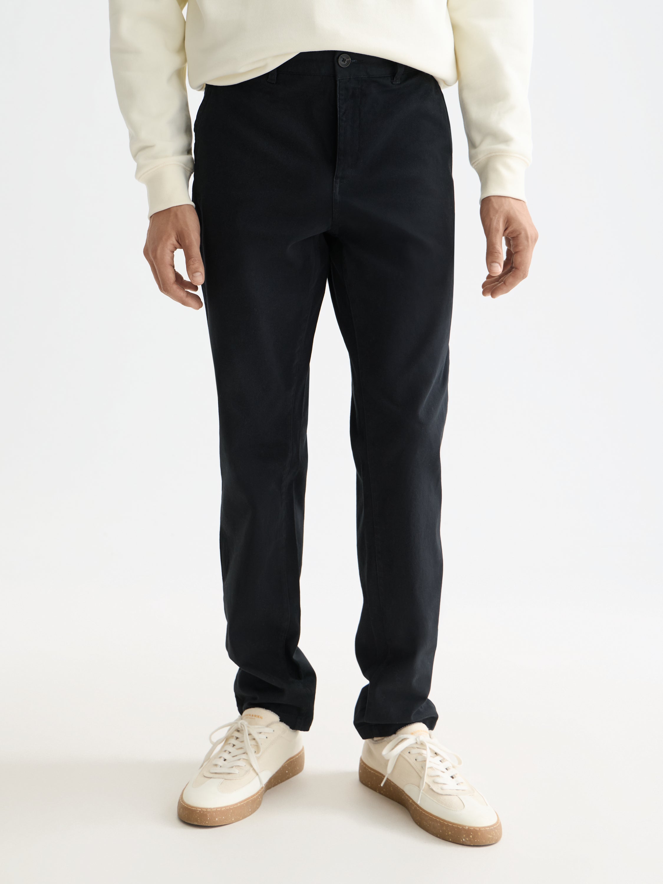 Stuart Stretch Cotton Pant - Black