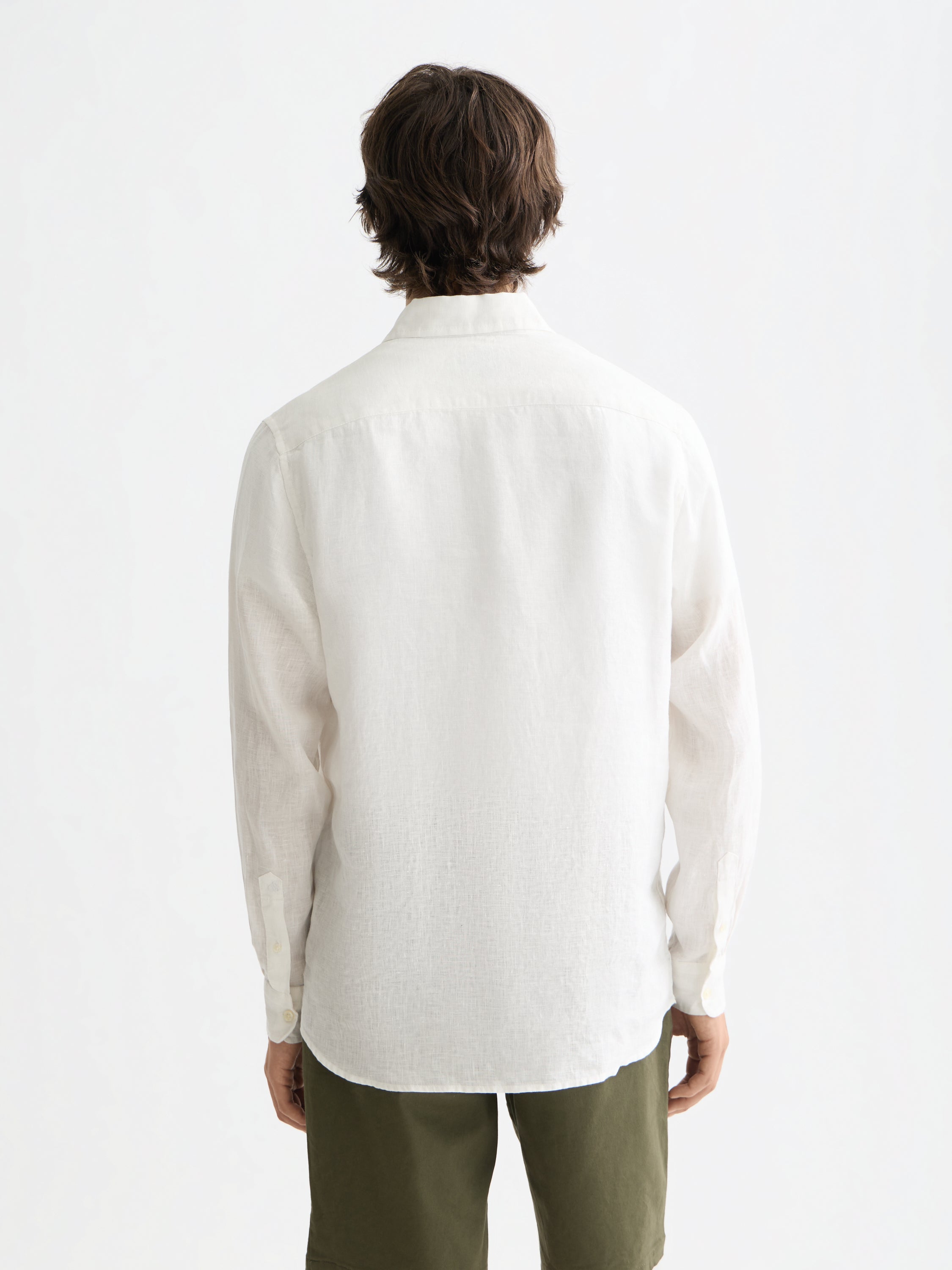 Core Linen Shirt Long Sleeve Button Down - Off White