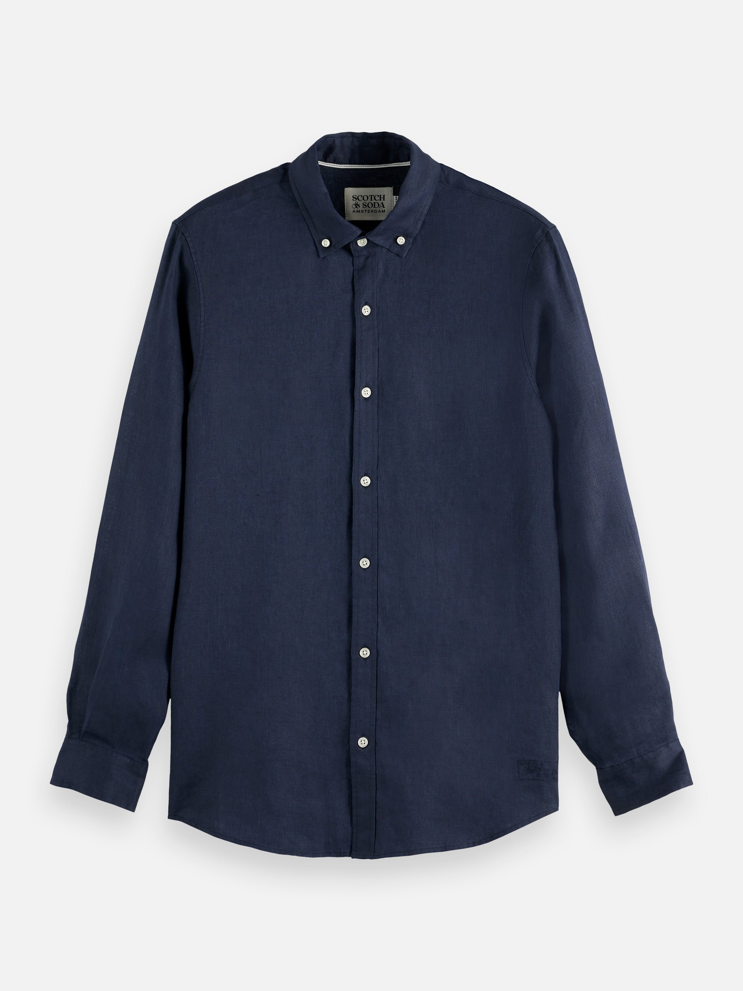 Core Linen Shirt Long Sleeve Button Down - Night