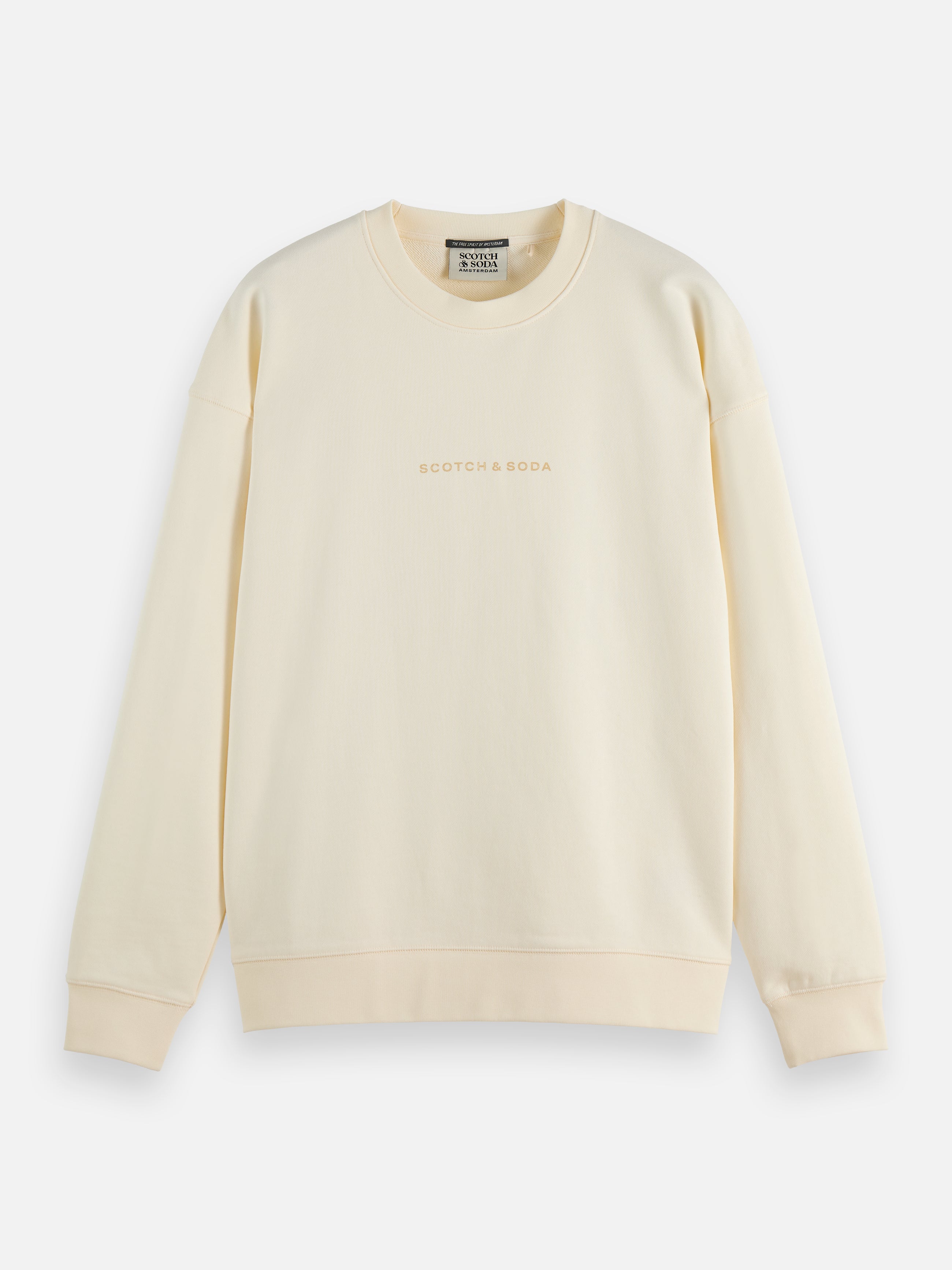 Sweat-shirt blanc avec logo sur la poitrine