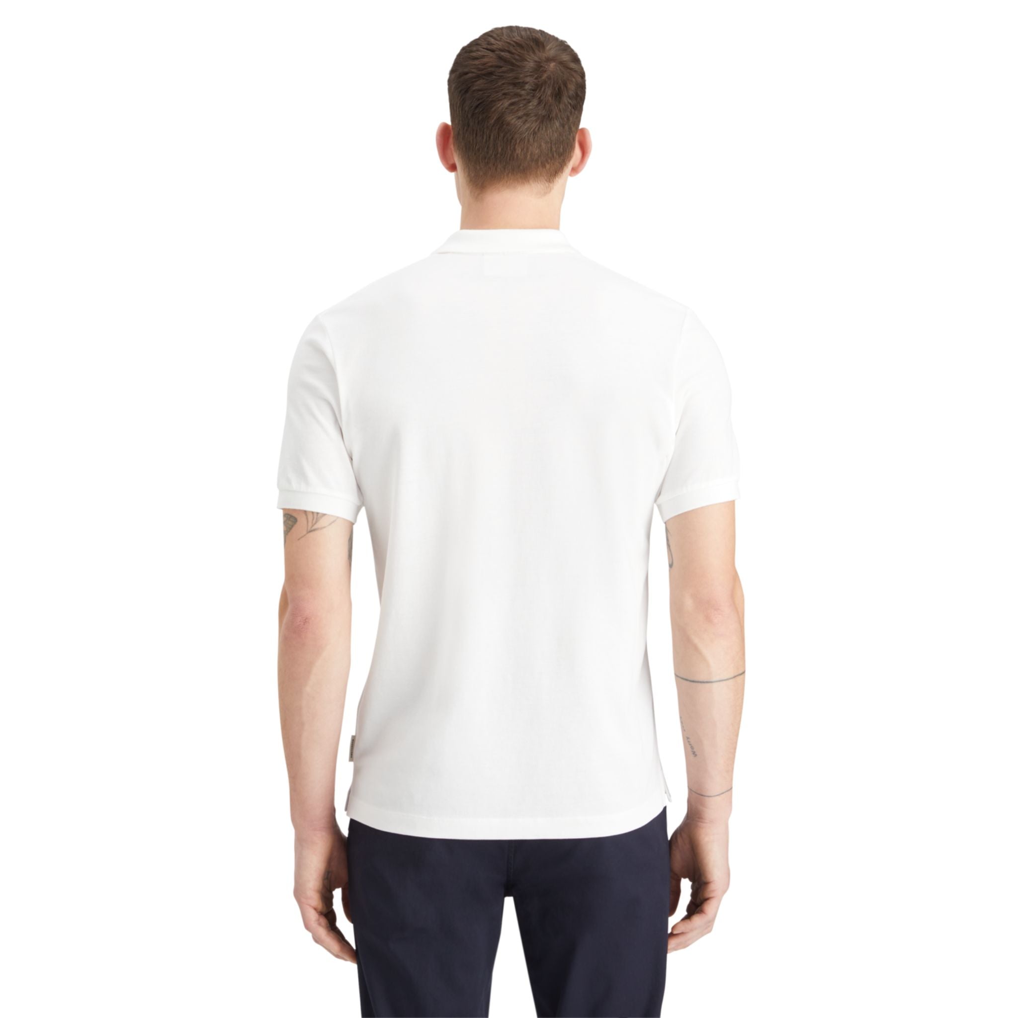 White Logo Pique Polo