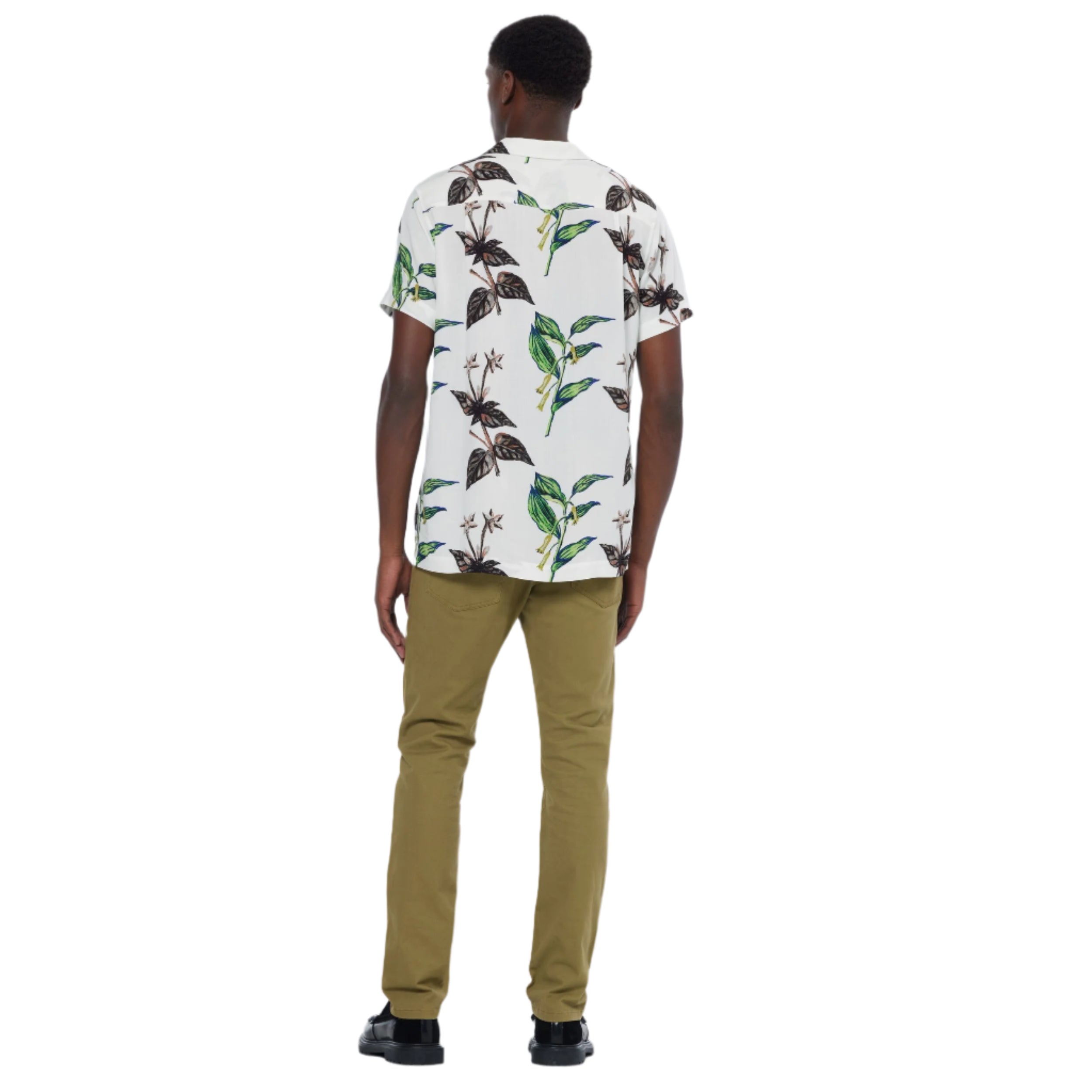 Chemise Leafs White AOP coupe classique manches courtes en viscose AOP