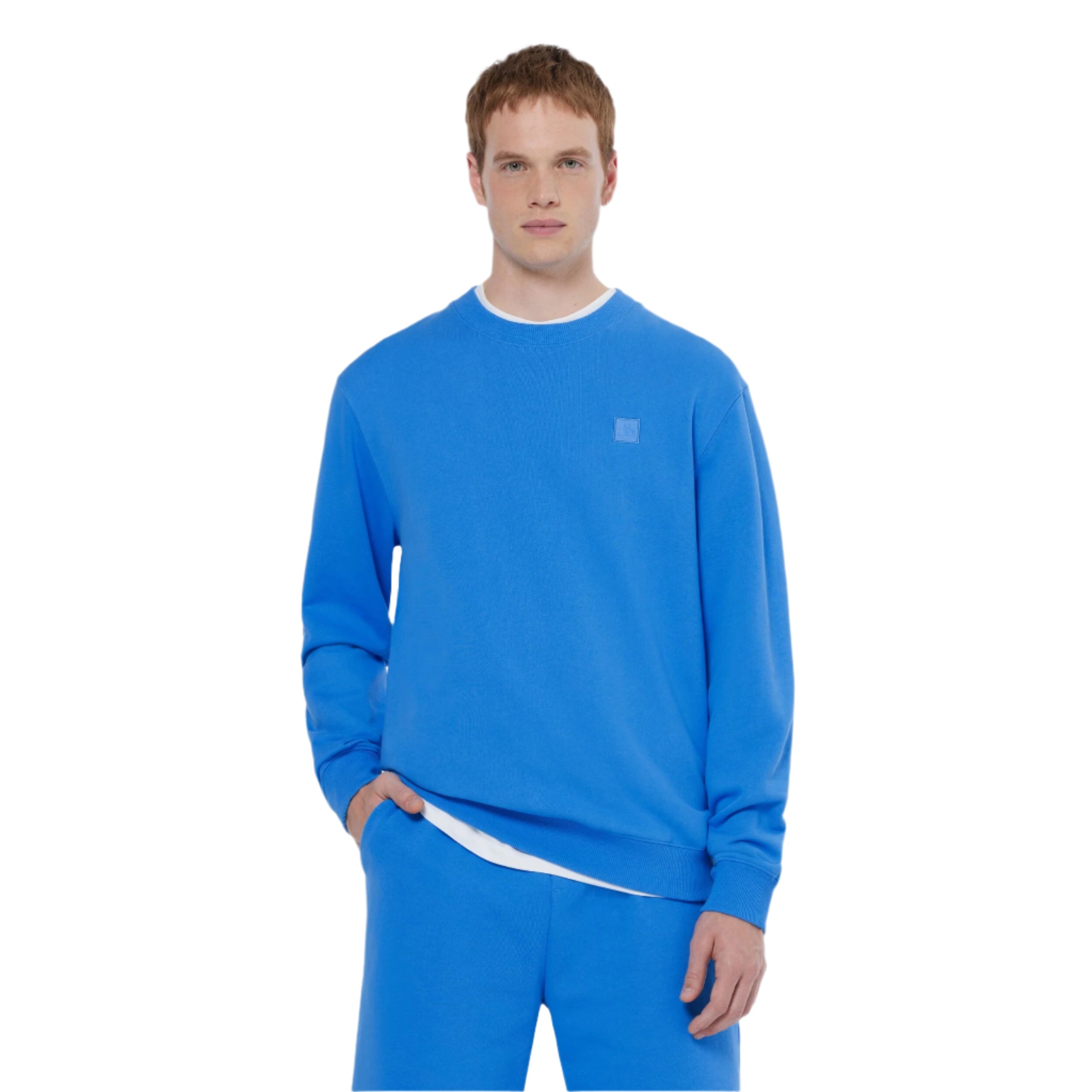 Sweat-shirt à col rond avec logo écusson, collection League Blue Seasonal Core
