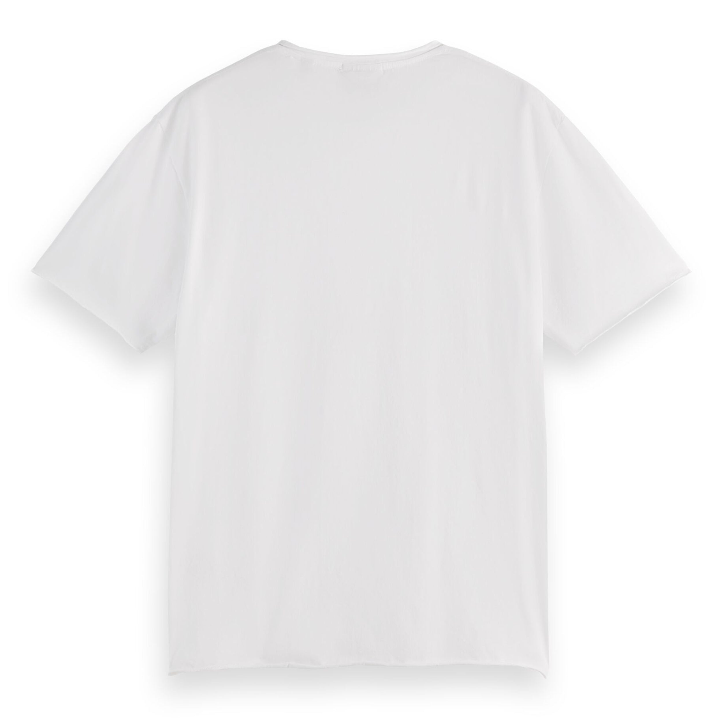 White Raw Edge Relaxed Fit T-Shirt