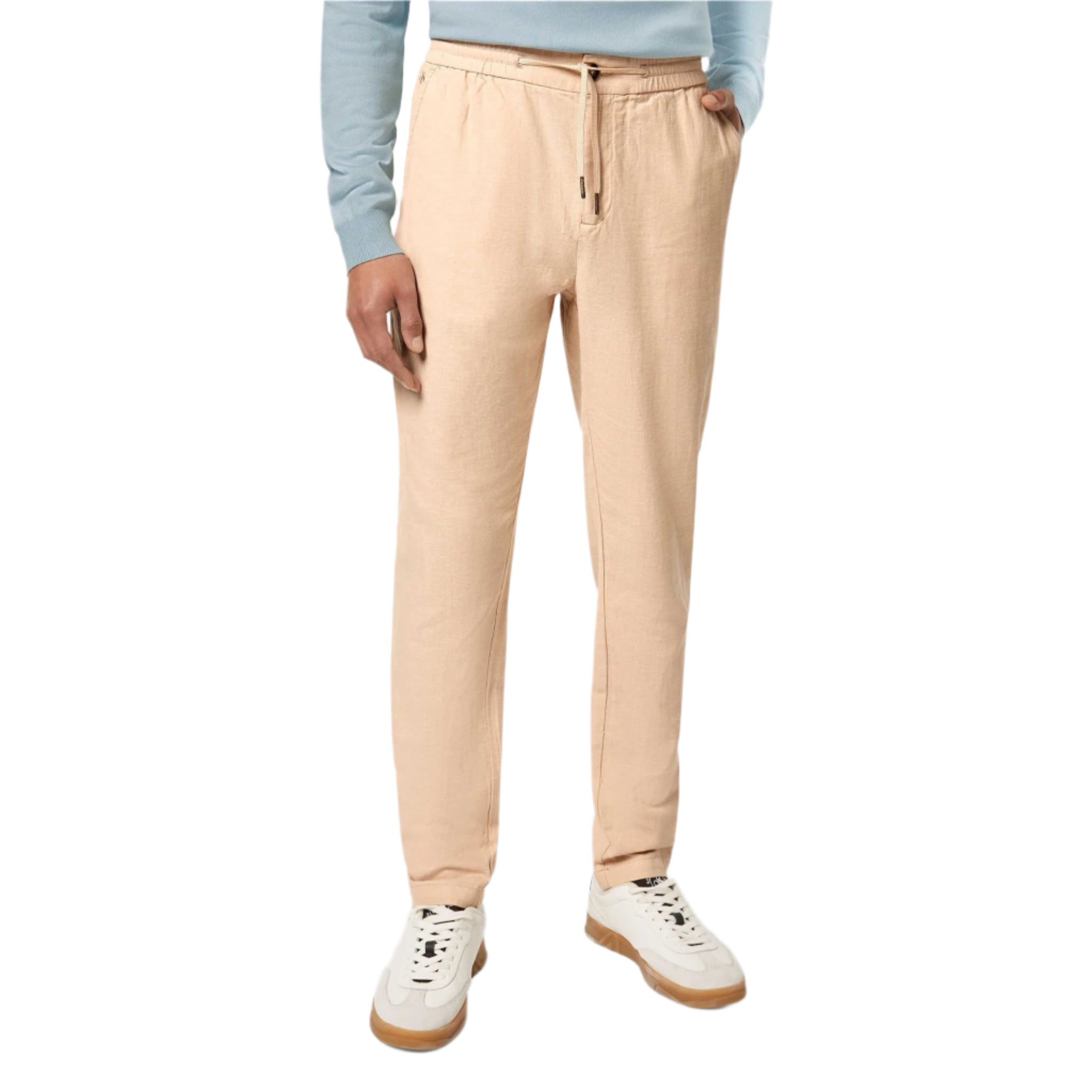 Beige Warren Cotton-Linen Twill Jogger