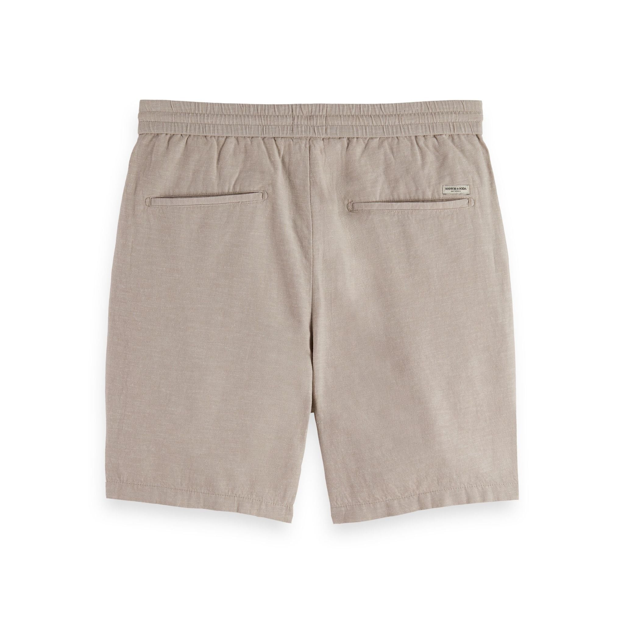 Gray Fave Cotton And Linen Twill Bermuda