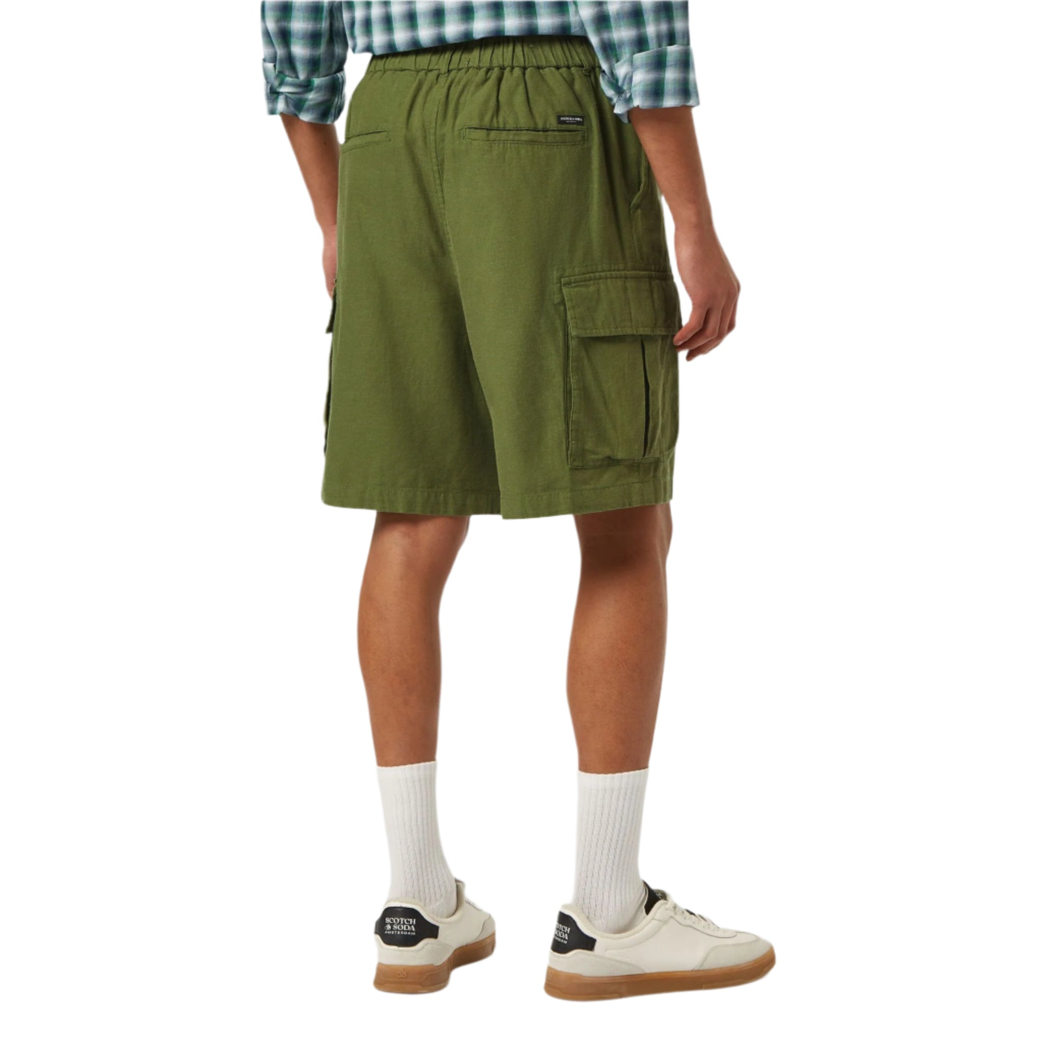 Army Cotton-Linen Relaxed Fit Cargo Short