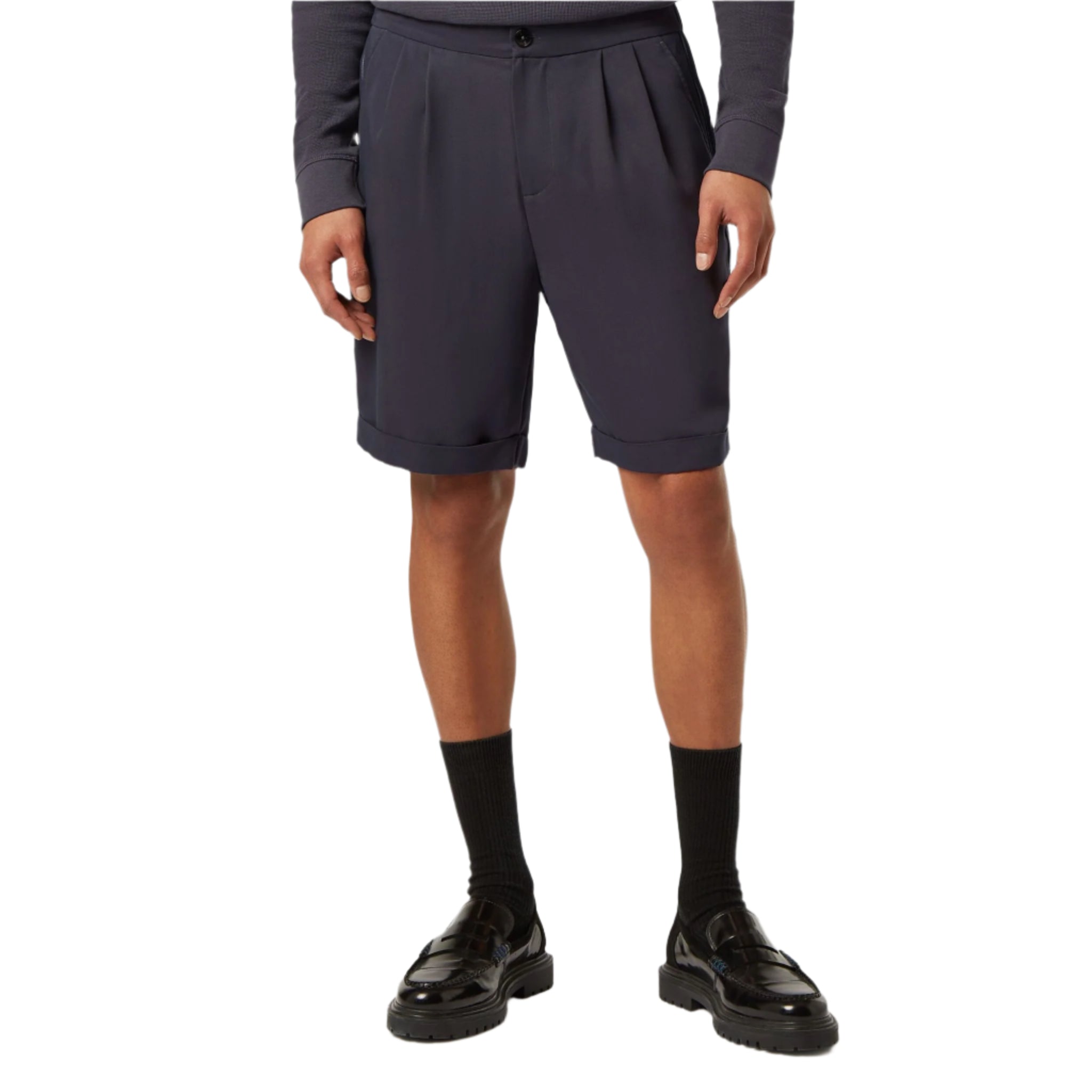 Black Twilt - Pleated Sateen Bermuda Short