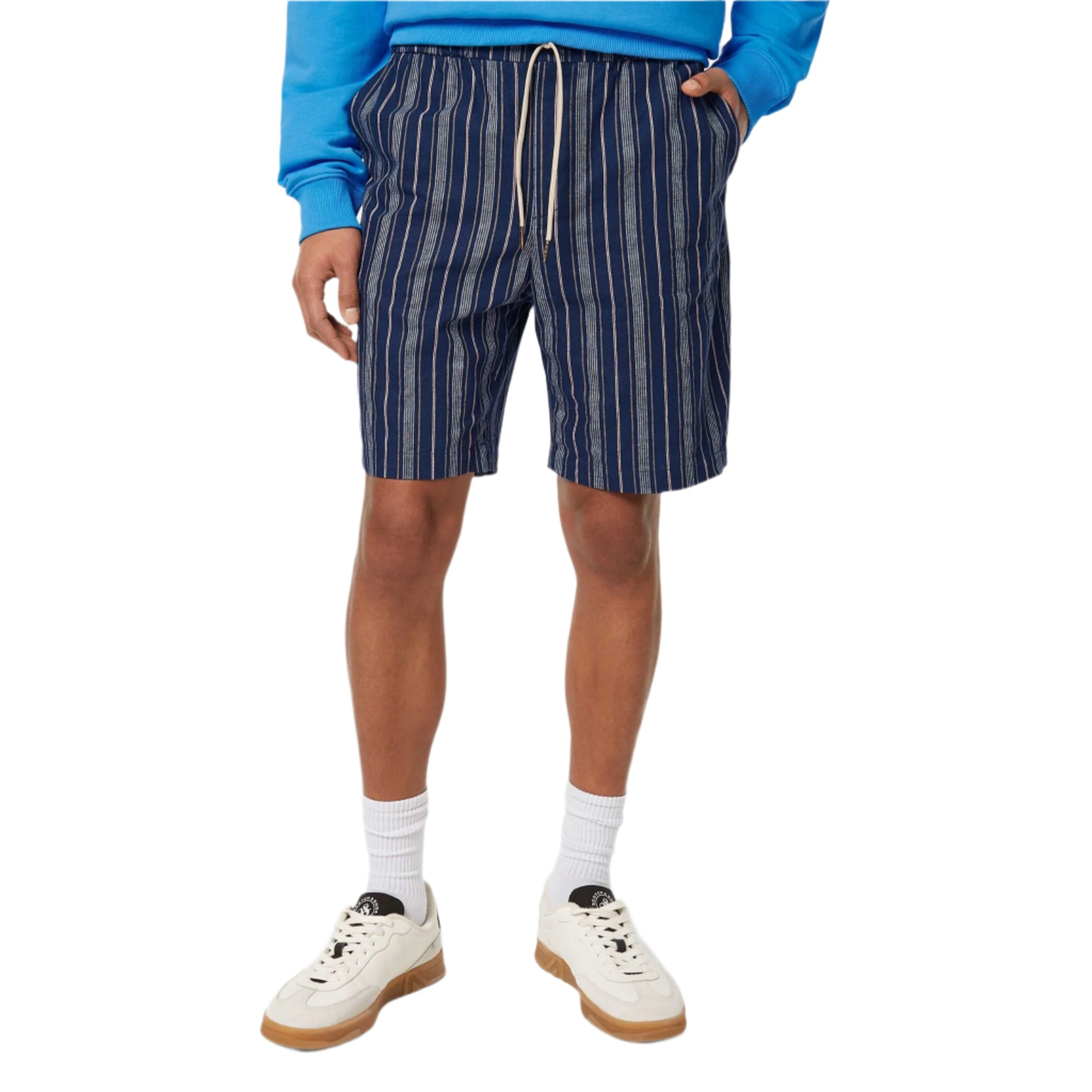 Navy Fave - Relaxed Fit Cotton-Linen Bermuda Short