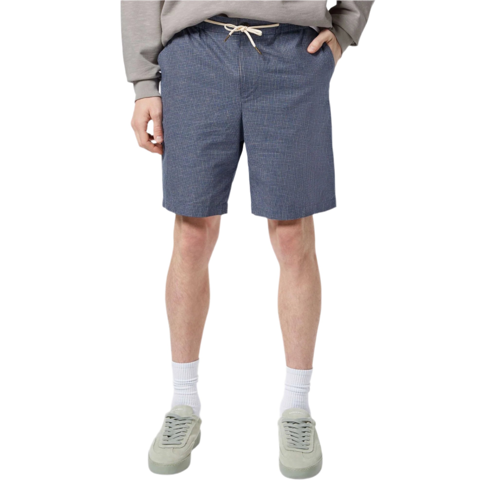 Blue Fave - Relaxed Fit Cotton-Linen Bermuda Short