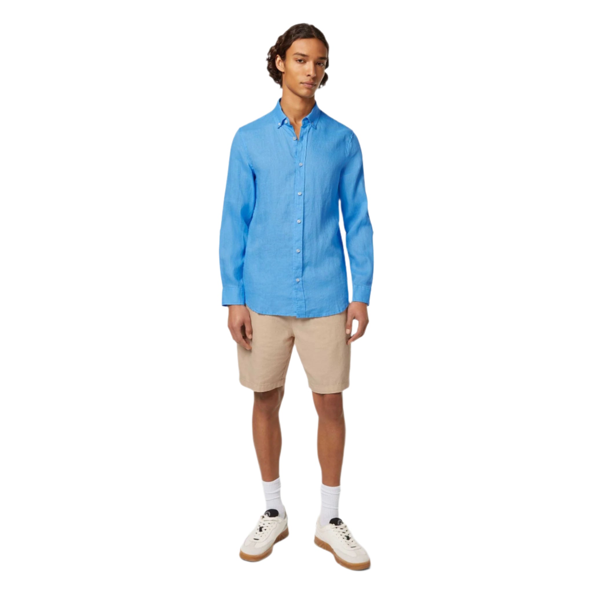 Blue Regular Fit Linen Shirt