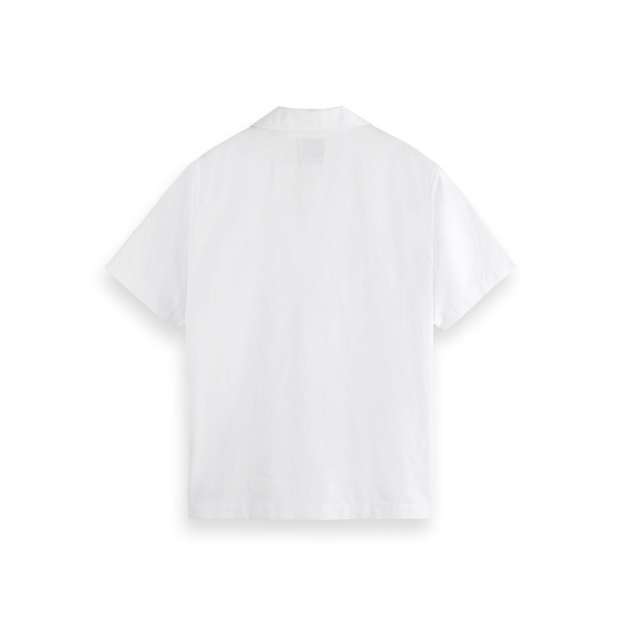 White Short-Sleeved Relaxed-Fit Linen Blend Shirt