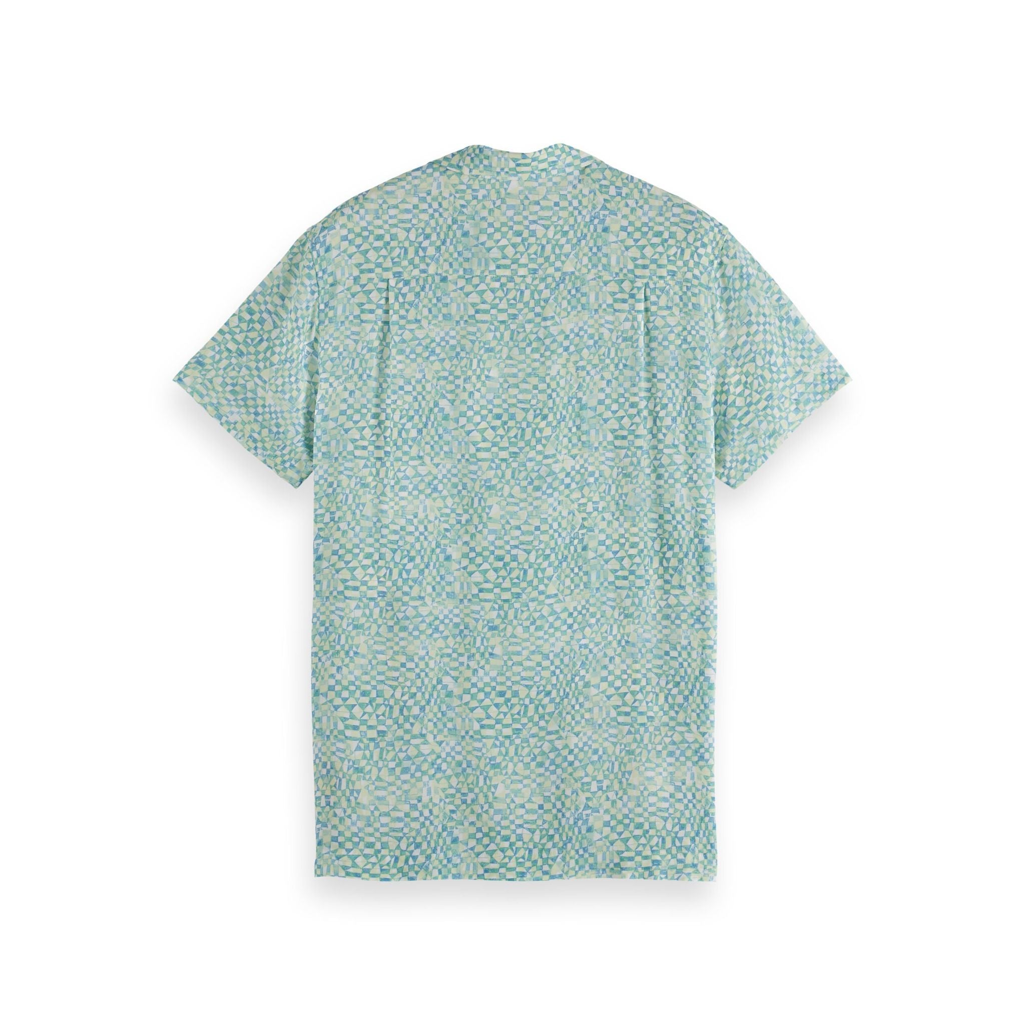 Green Aop Short-Sleeved Regular Fit Viscose Shirt