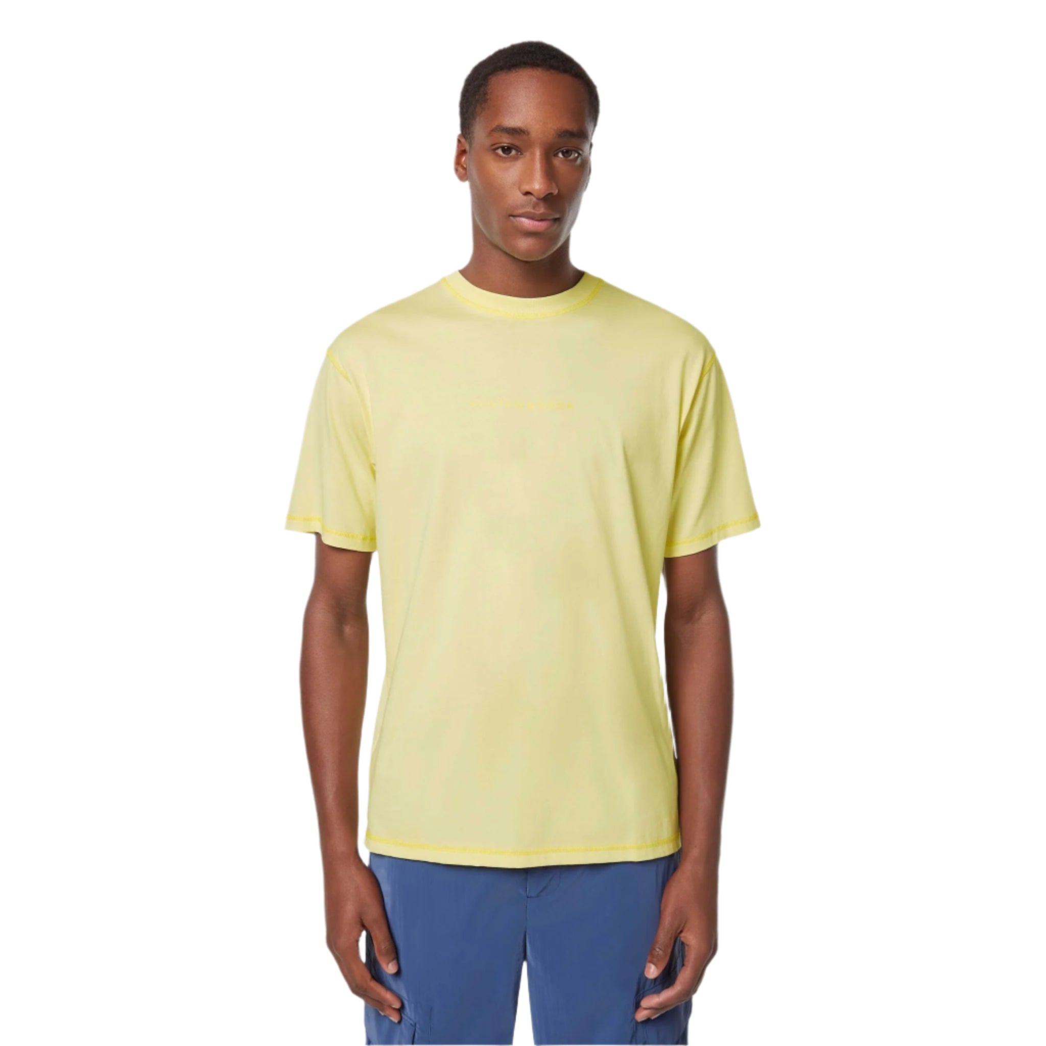 Yellow Relaxed-Fit Front Chest Logo T-Shirt
