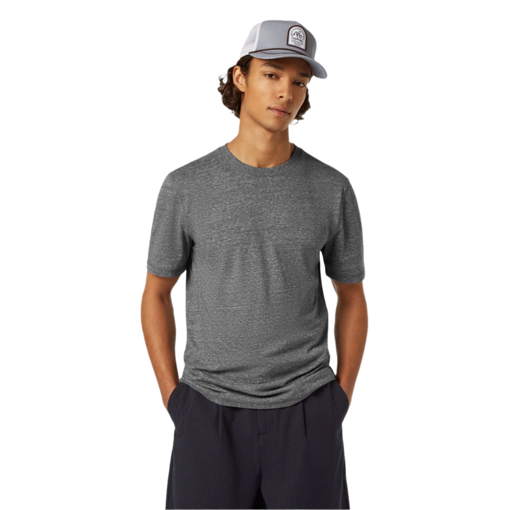 Black Regular Fit Melange T-Shirt