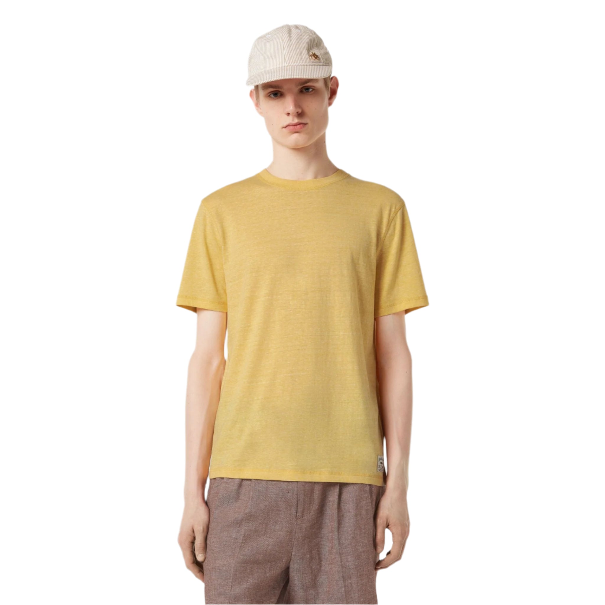 Yellow Regular Fit Melange T-Shirt