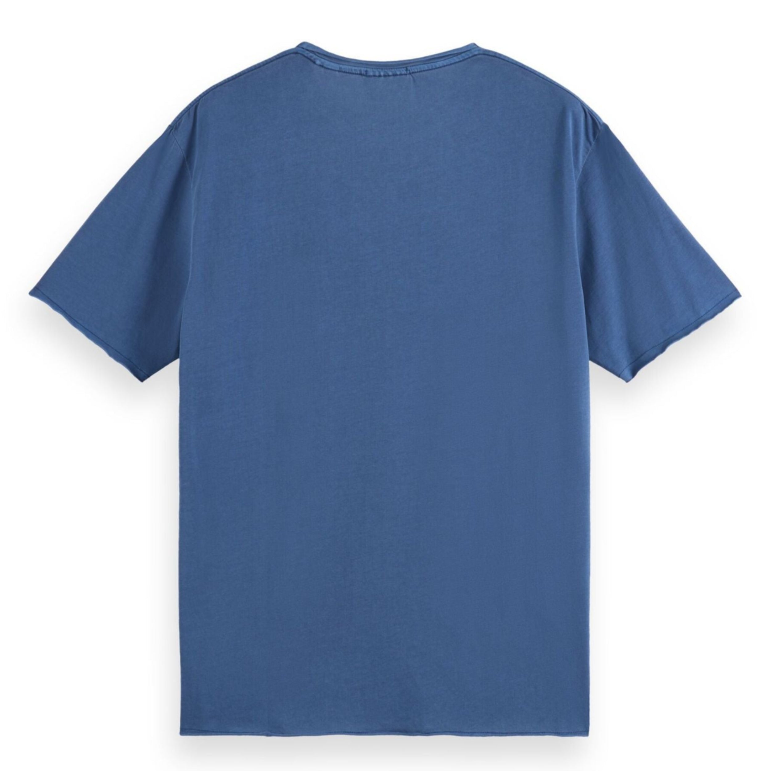 Blue Relaxed-Fit Raw Edge T-Shirt