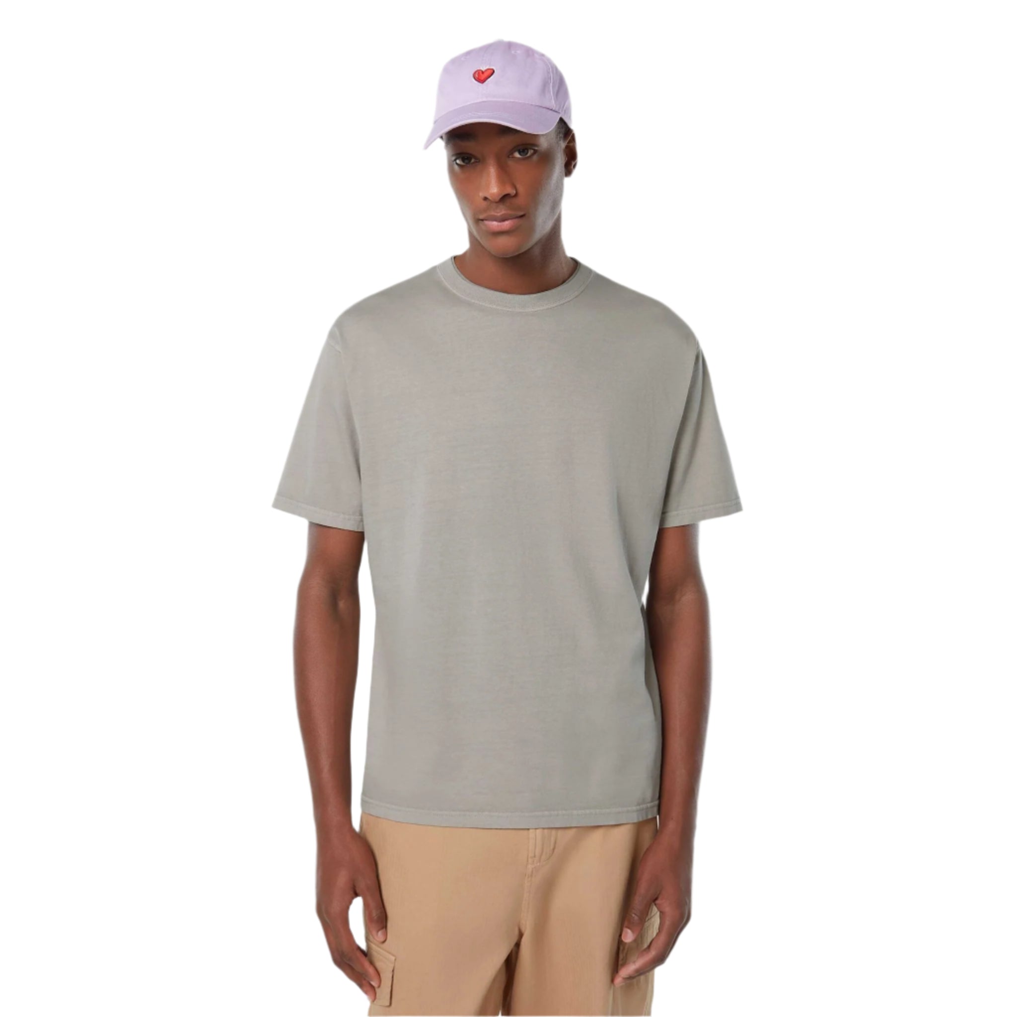 Gray Relaxed-Fit 3 Crosses Garment-Dyed T-Shirt