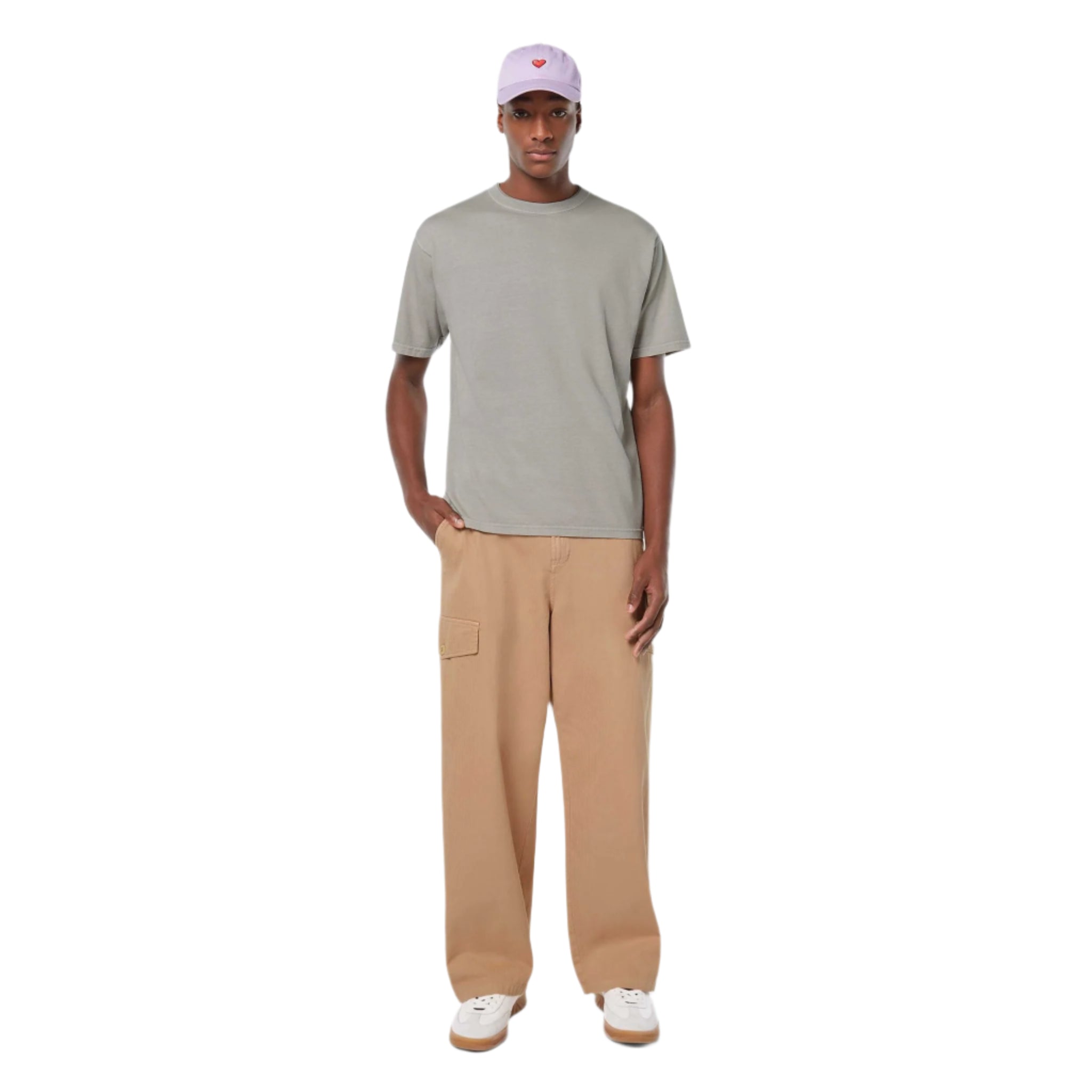 Gray Relaxed-Fit 3 Crosses Garment-Dyed T-Shirt