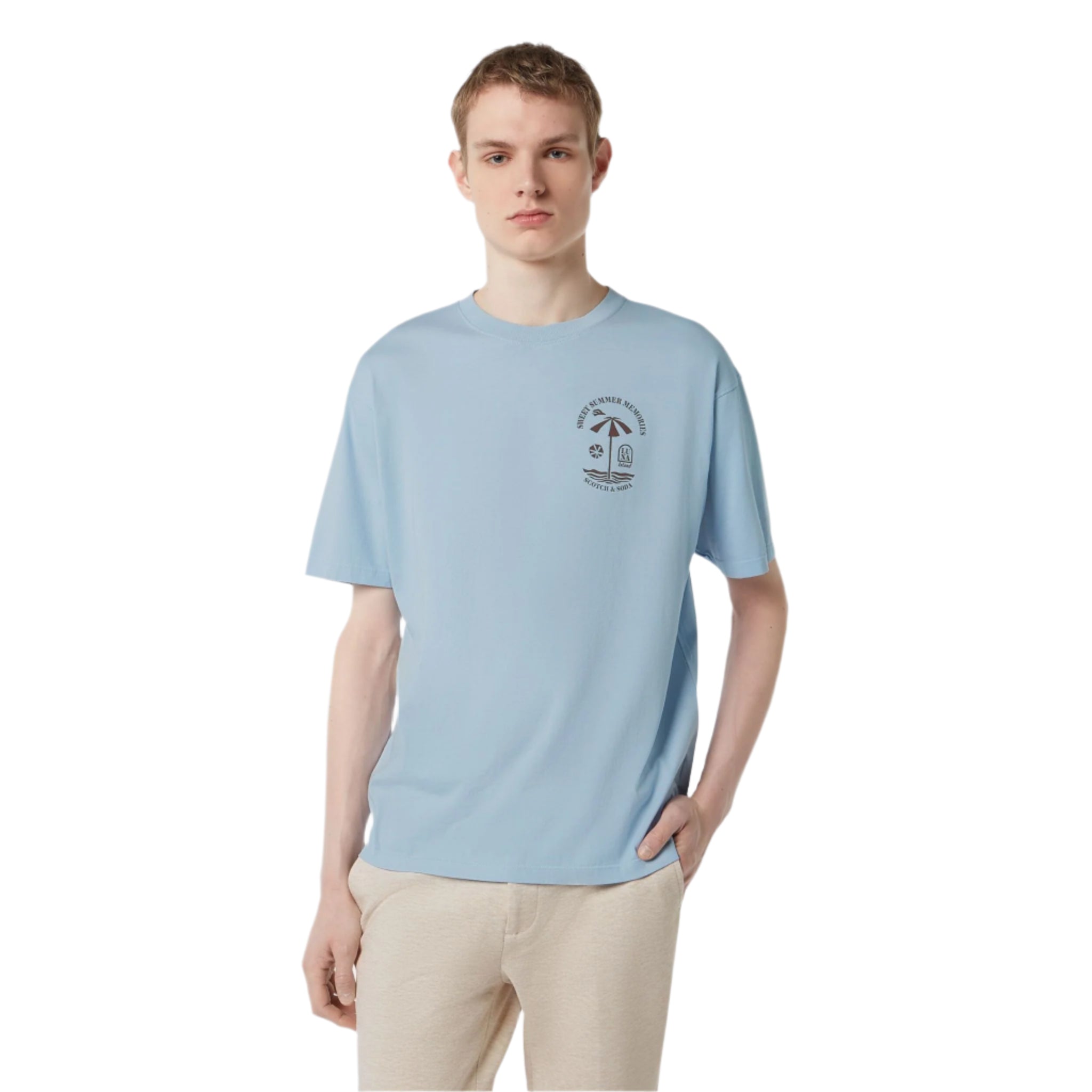 Blue Regular Fit Front And Back Artwork T-Shirt