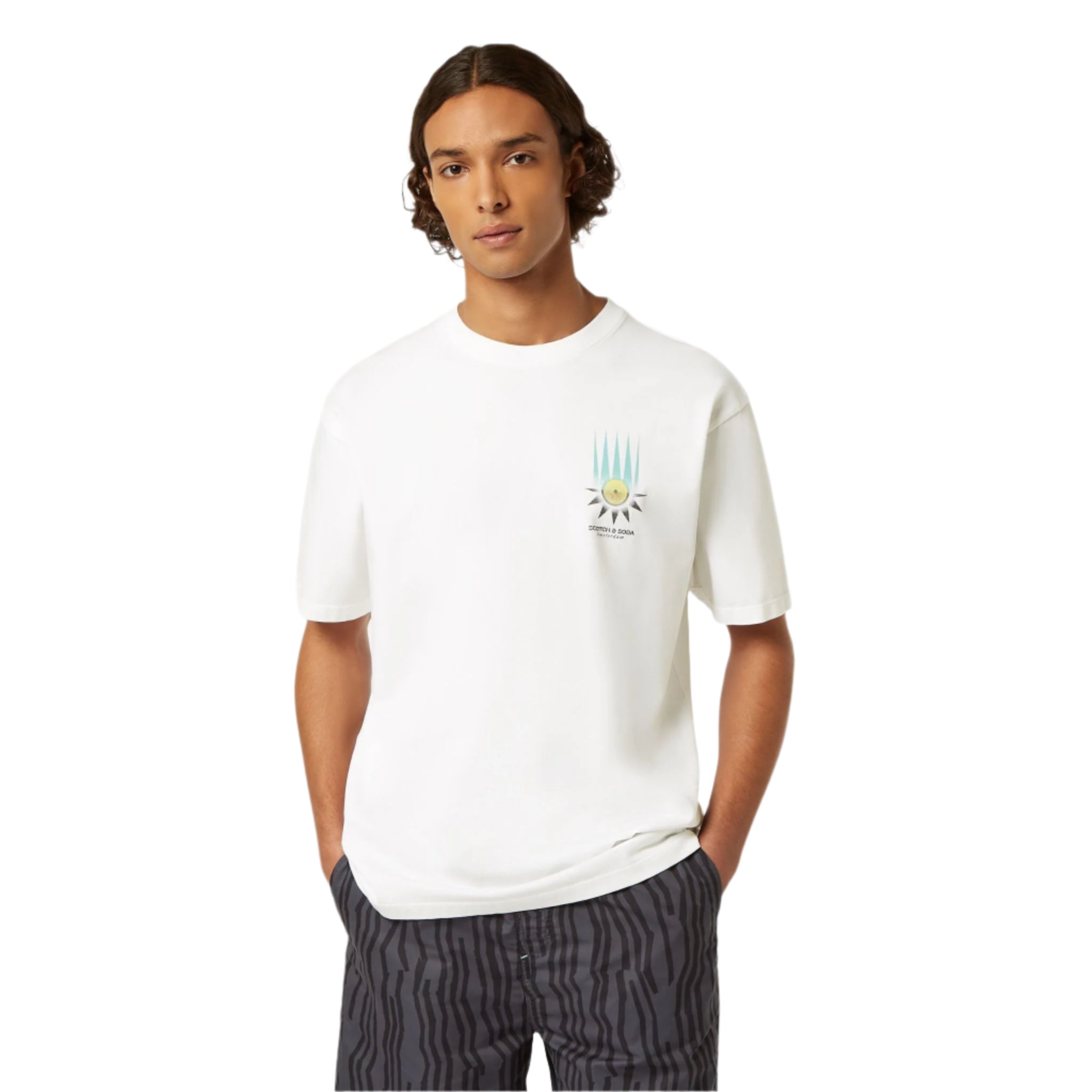 White Relaxed-Fit Front And Back Artwork T-Shirt