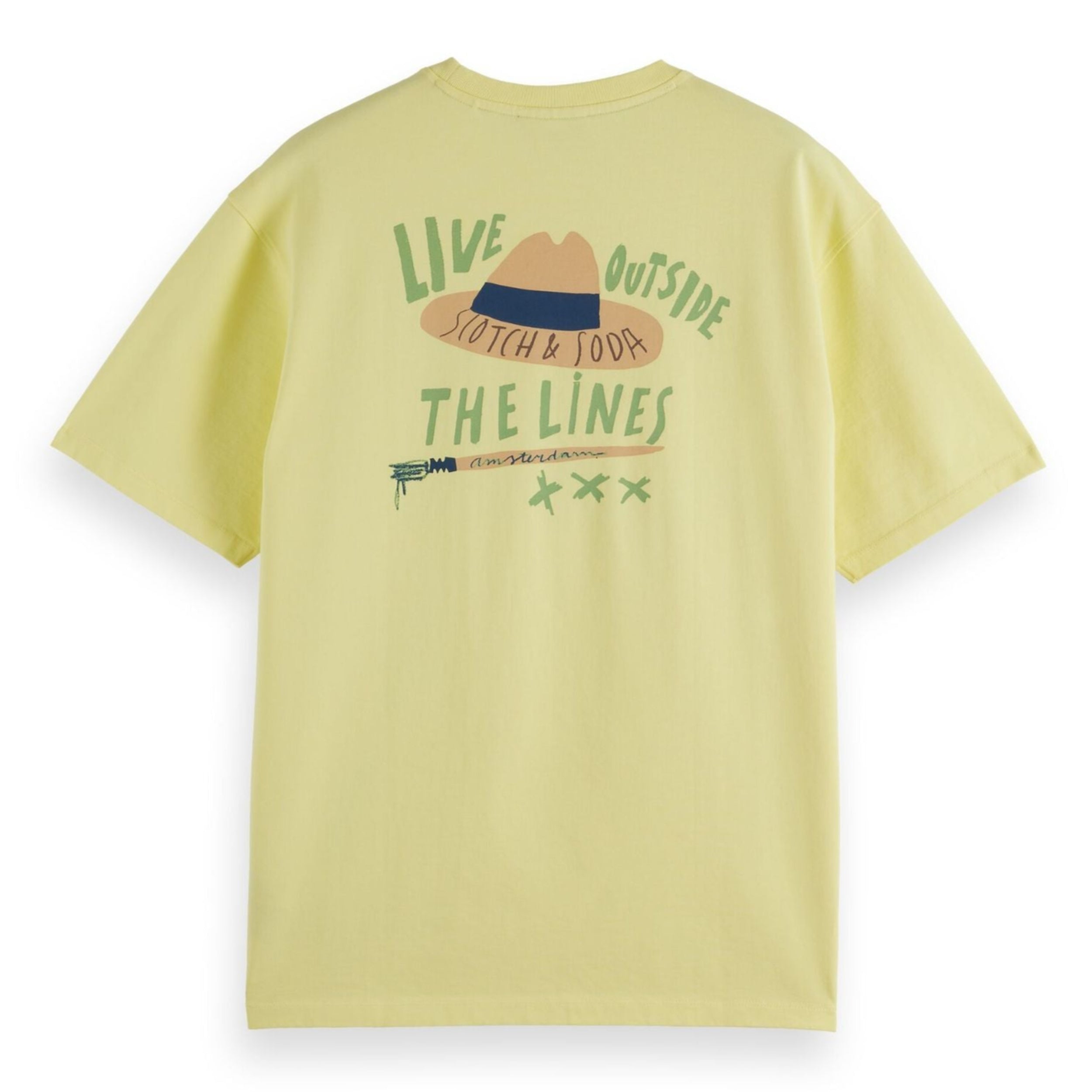 Yellow Relaxed-Fit Front And Back Artwork T-Shirt