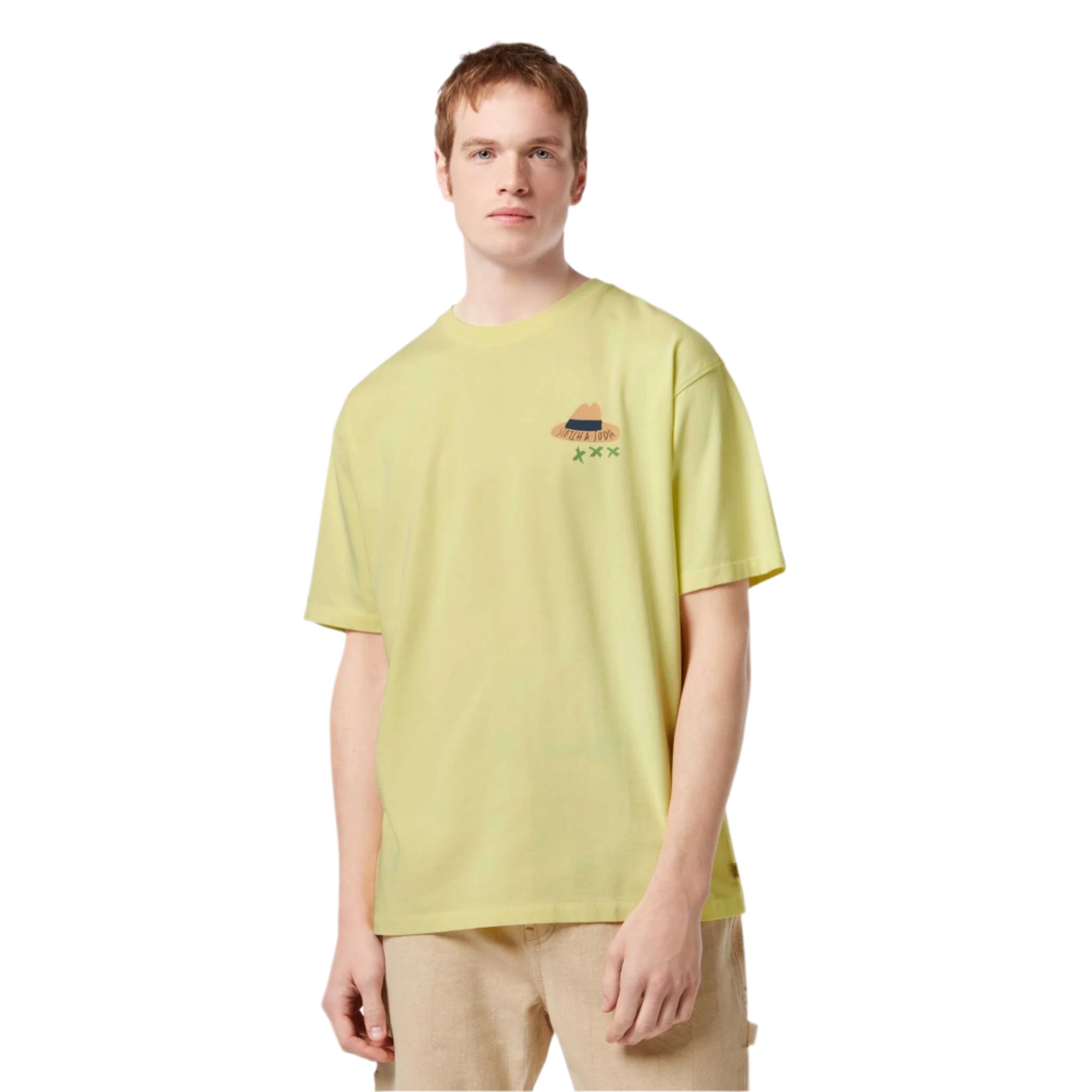 Yellow Relaxed-Fit Front And Back Artwork T-Shirt