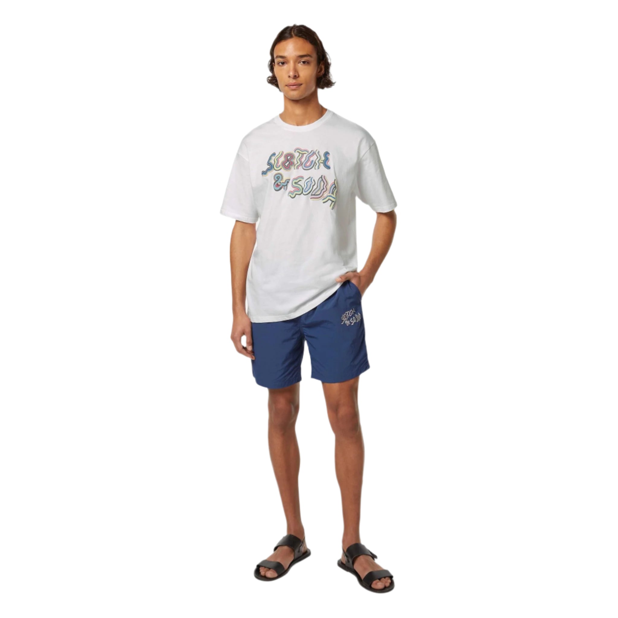 White Relaxed-Fit Front Artwork T-Shirt