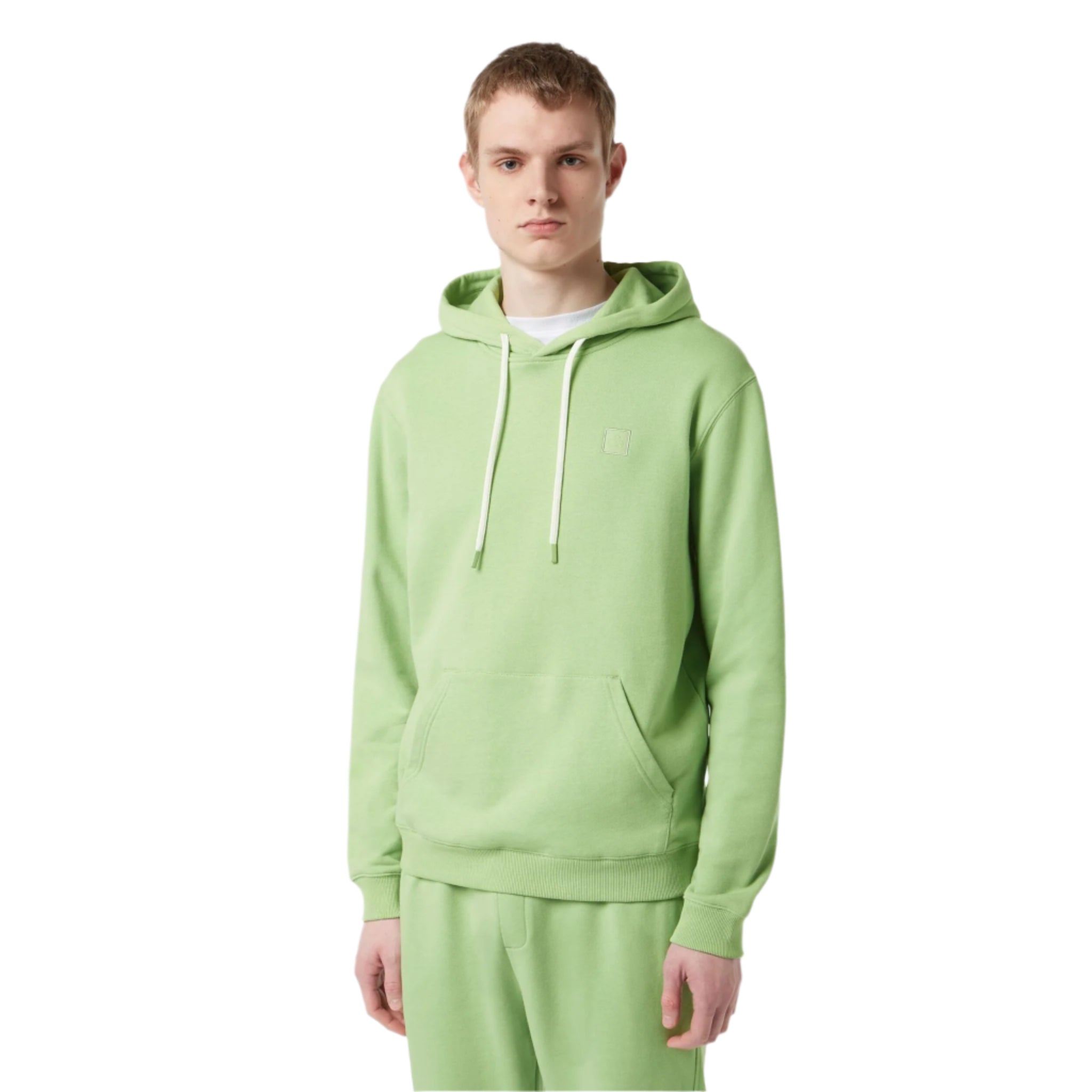 Green Regular Fit Logo Hoodie