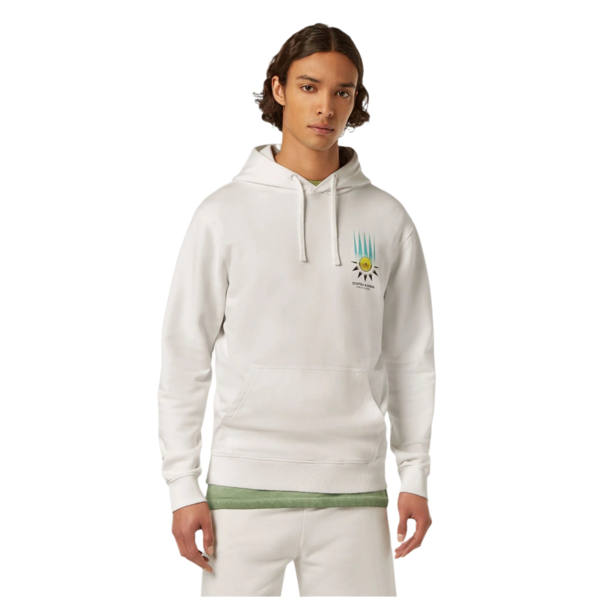 White Regular Fit Front And Back Artwork Hoodie