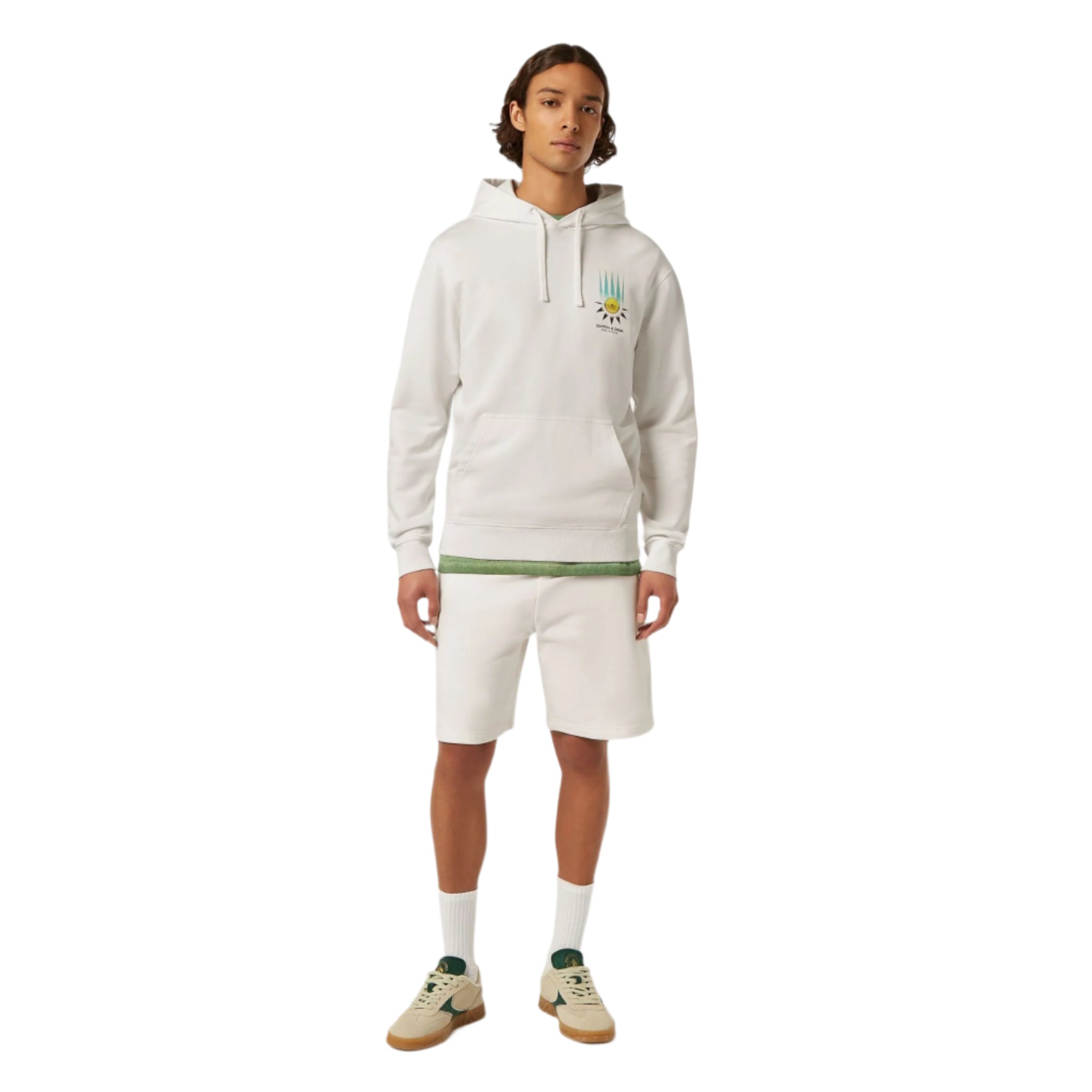 White Regular Fit Front And Back Artwork Hoodie